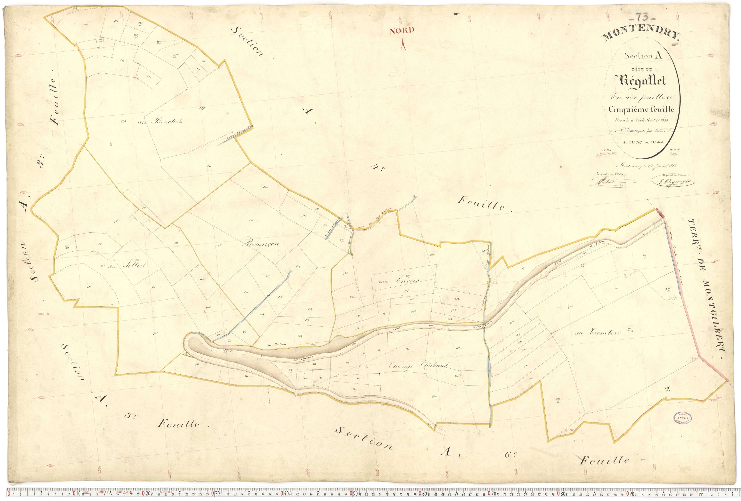 Montendry - Plans cadastraux du premier cadastre français.