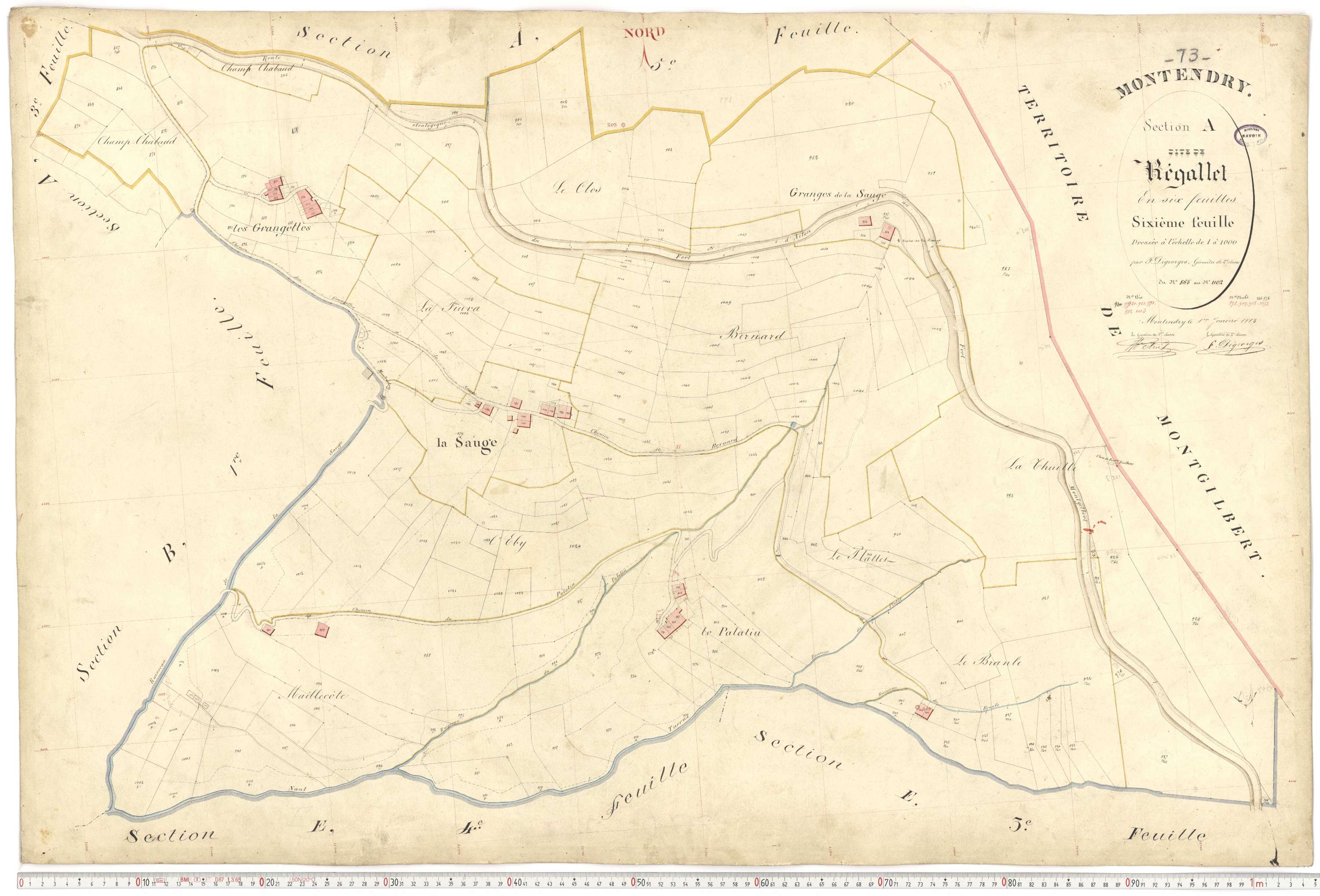 Montendry - Plans cadastraux du premier cadastre français.
