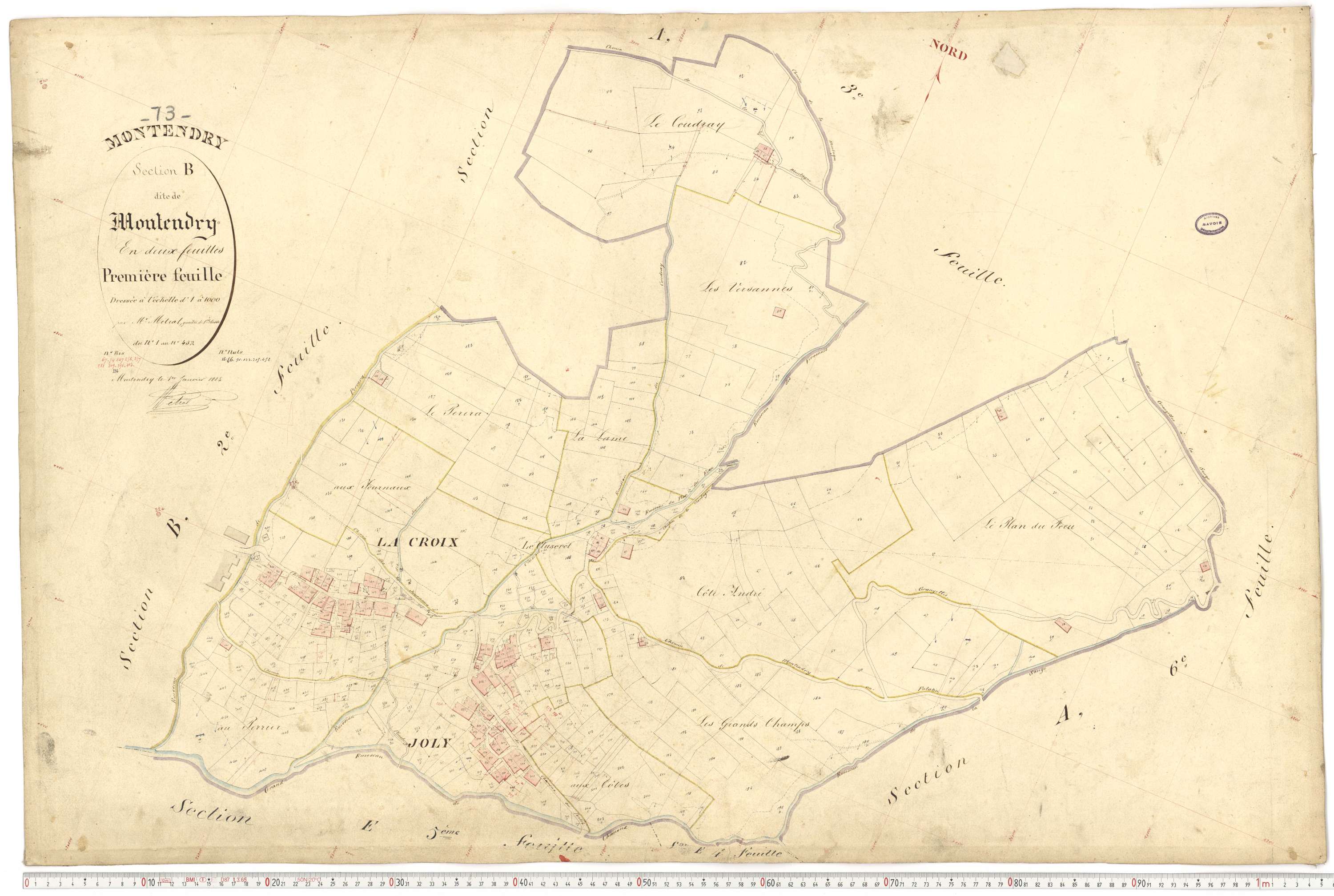Montendry - Plans cadastraux du premier cadastre français.