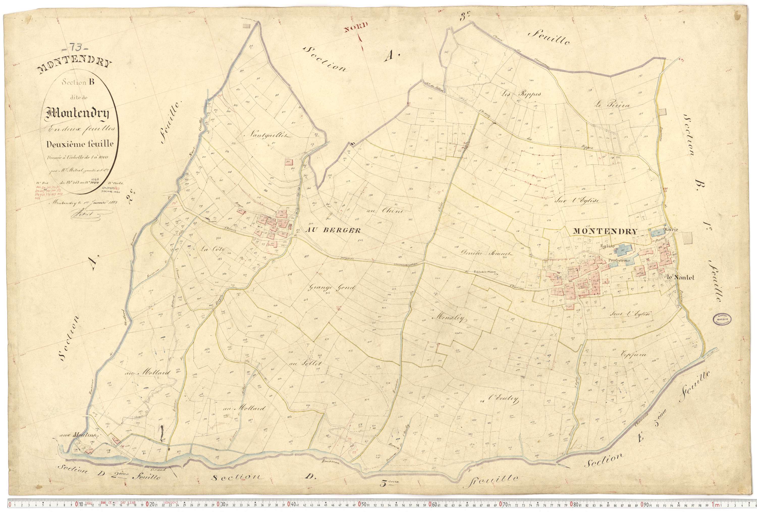 Montendry - Plans cadastraux du premier cadastre français.