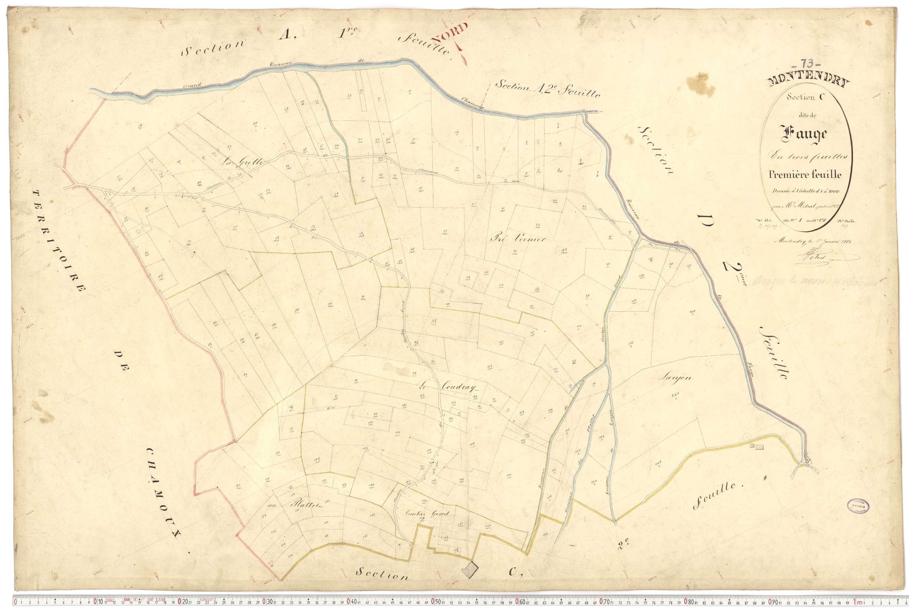 Montendry - Plans cadastraux du premier cadastre français.