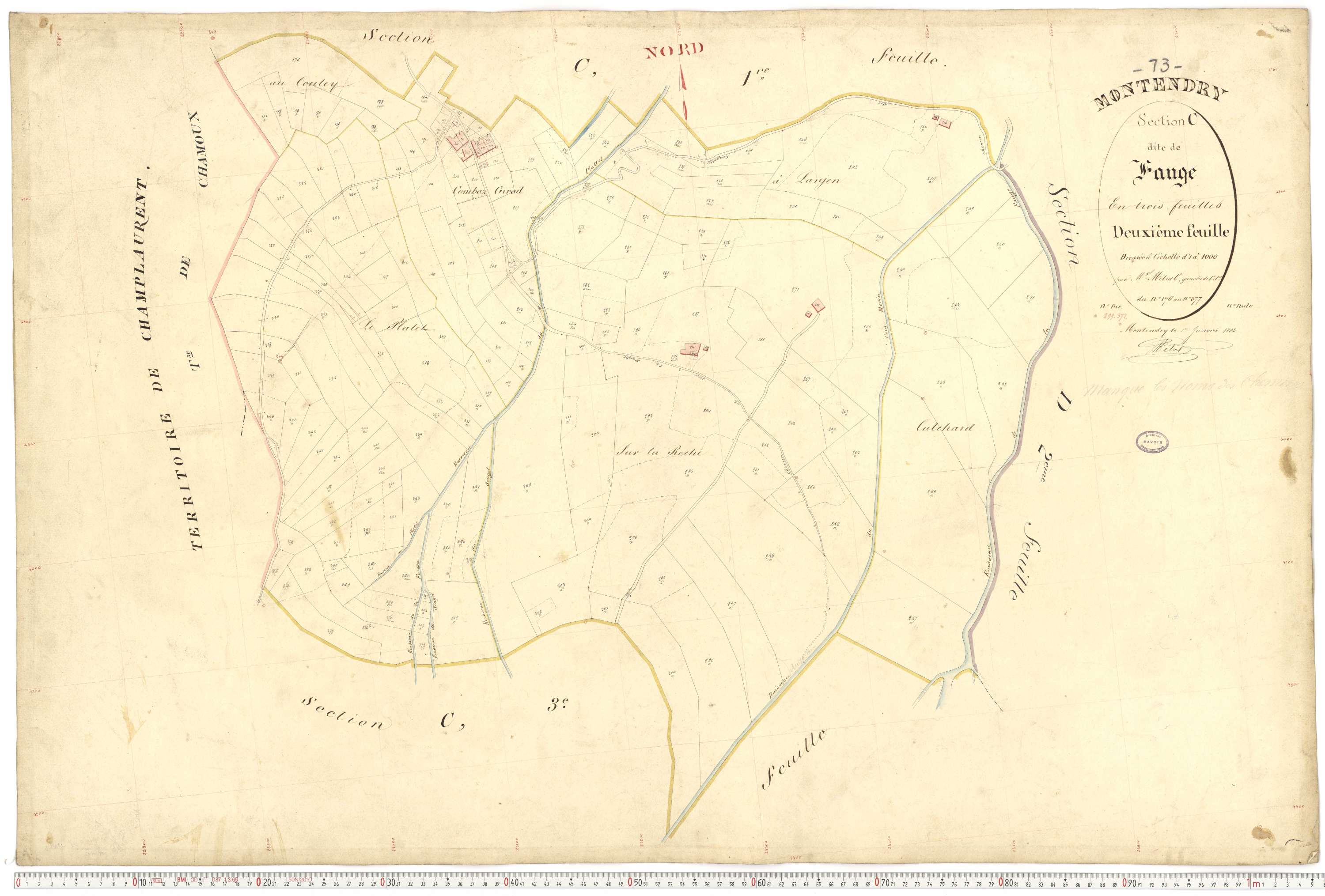 Montendry - Plans cadastraux du premier cadastre français.