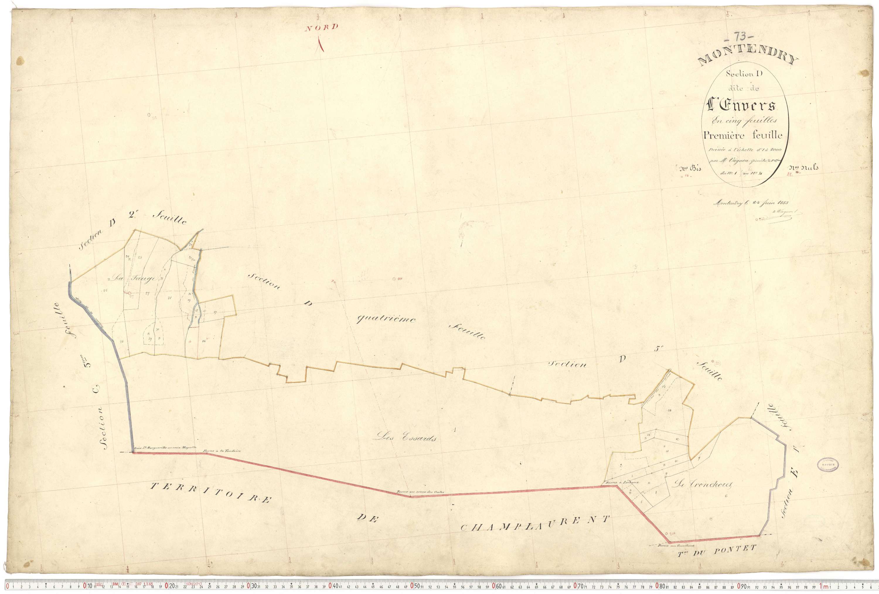 Montendry - Plans cadastraux du premier cadastre français.