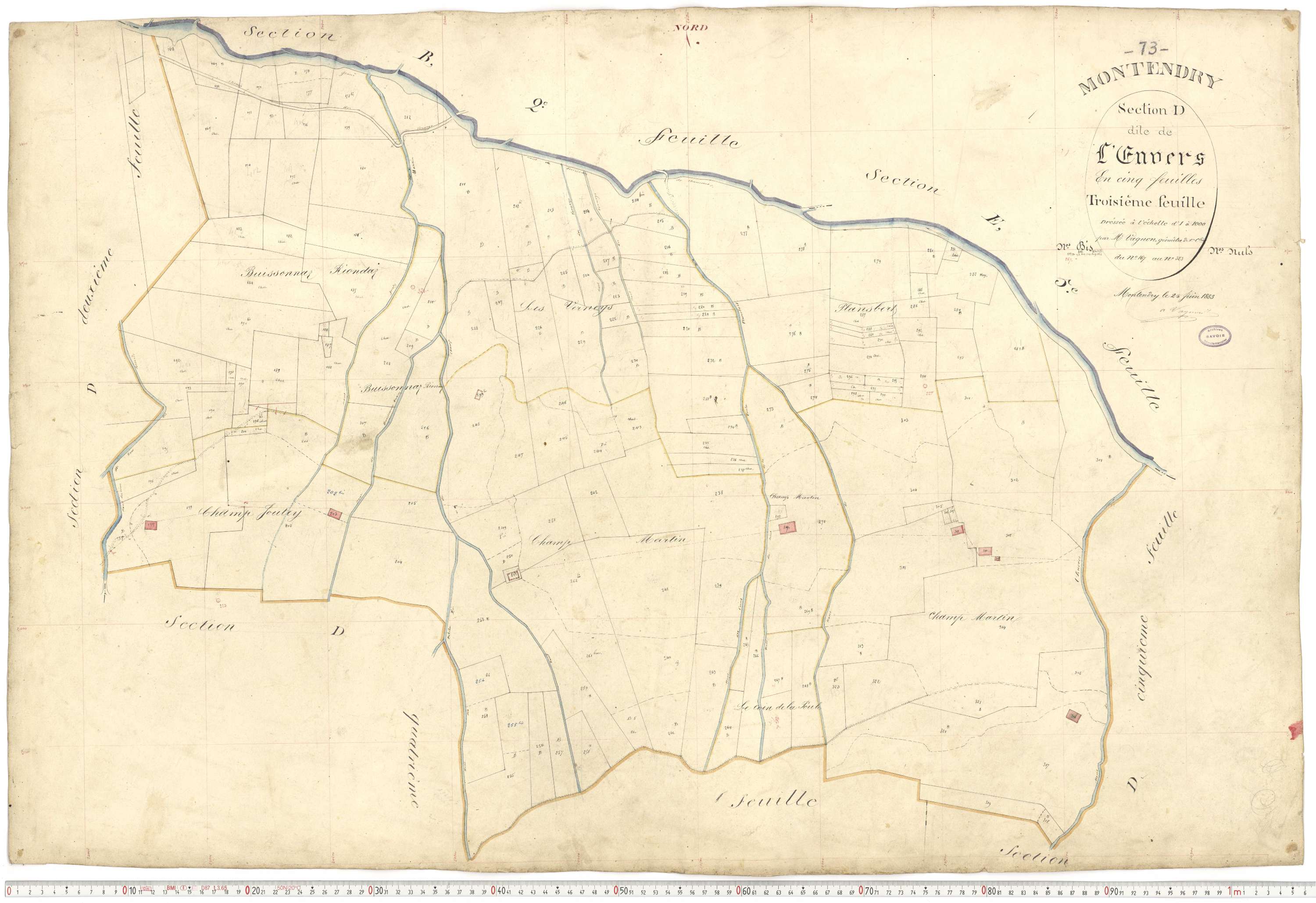 Montendry - Plans cadastraux du premier cadastre français.