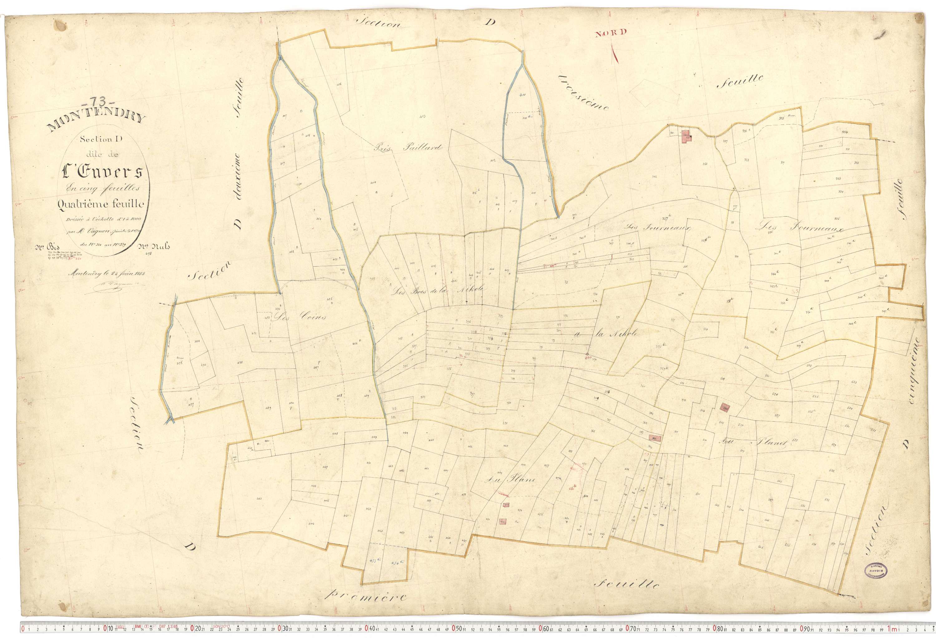 Montendry - Plans cadastraux du premier cadastre français.