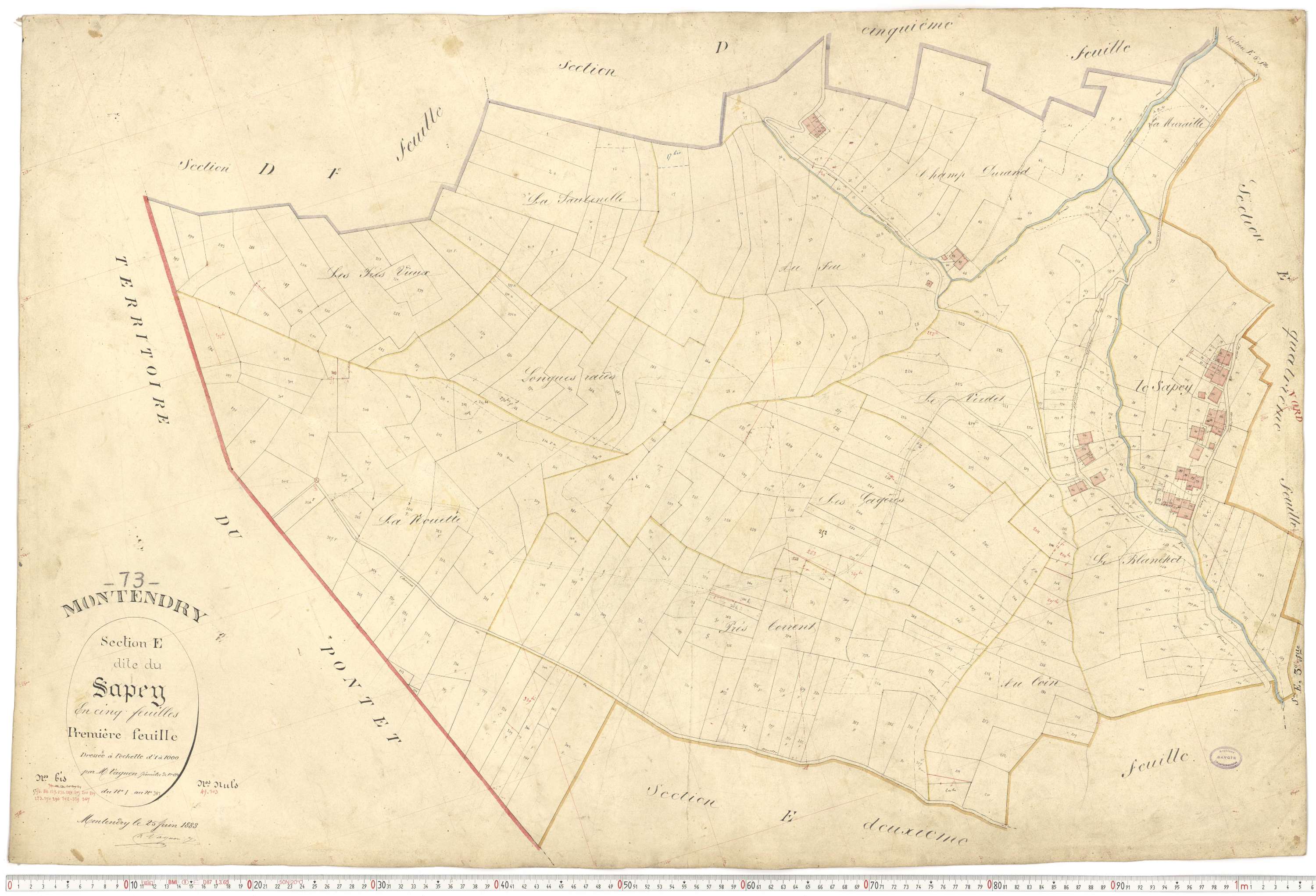 Montendry - Plans cadastraux du premier cadastre français.