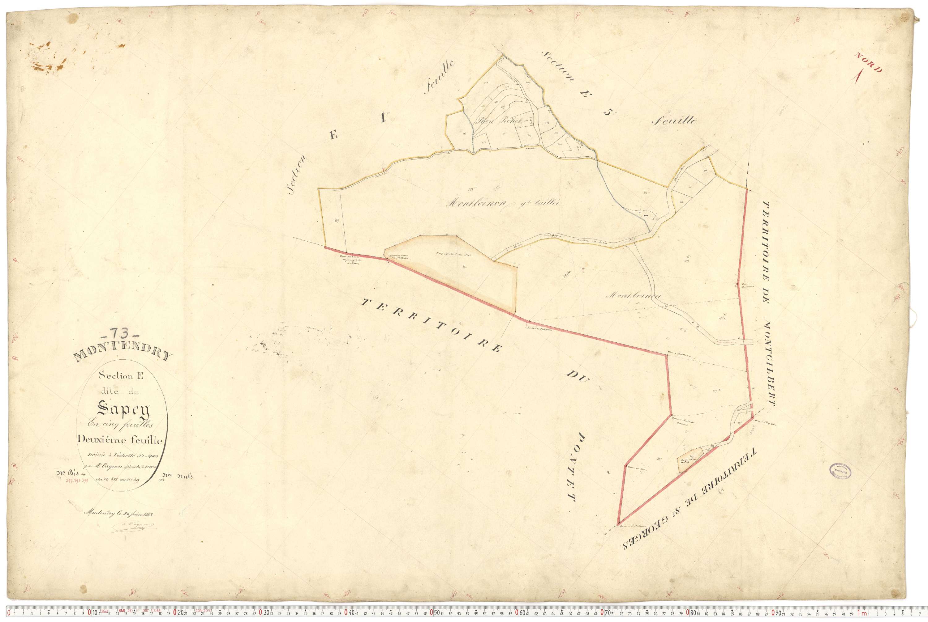 Montendry - Plans cadastraux du premier cadastre français.