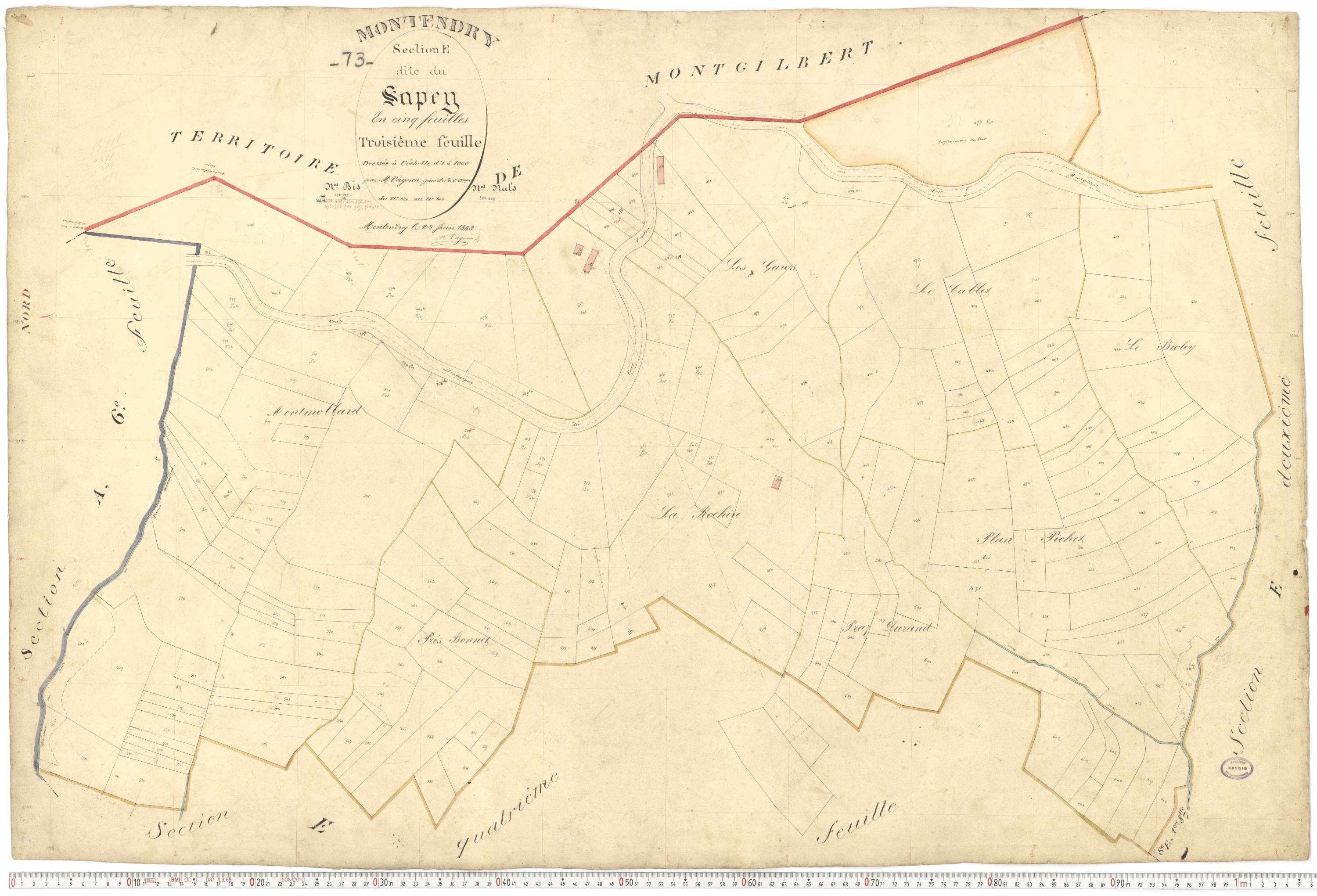 Montendry - Plans cadastraux du premier cadastre français.
