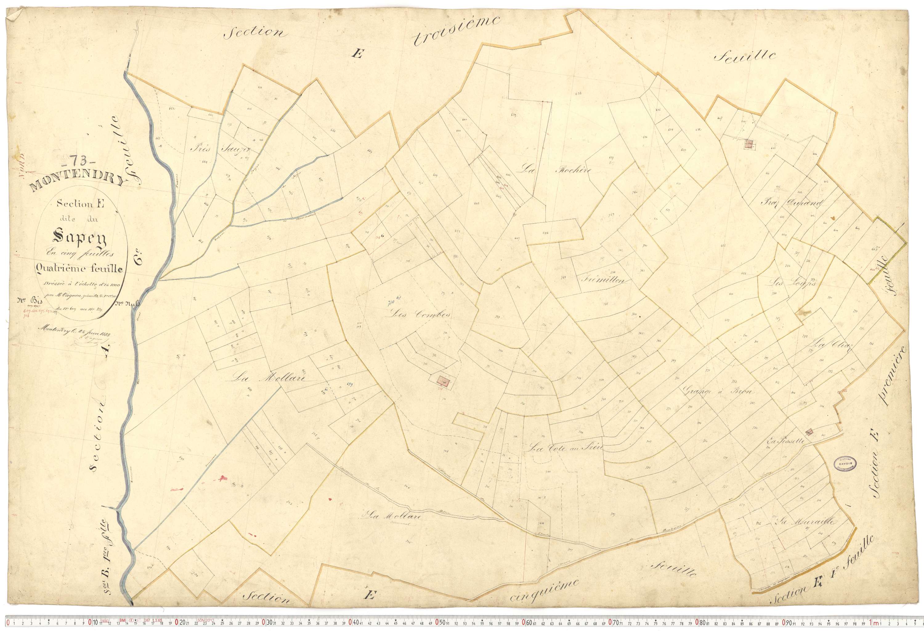 Montendry - Plans cadastraux du premier cadastre français.