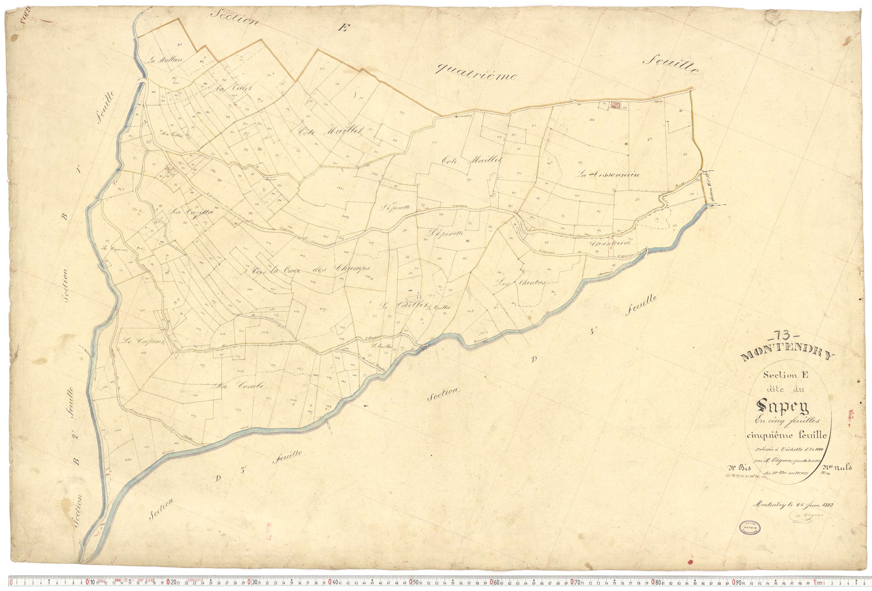 Montendry - Plans cadastraux du premier cadastre français.