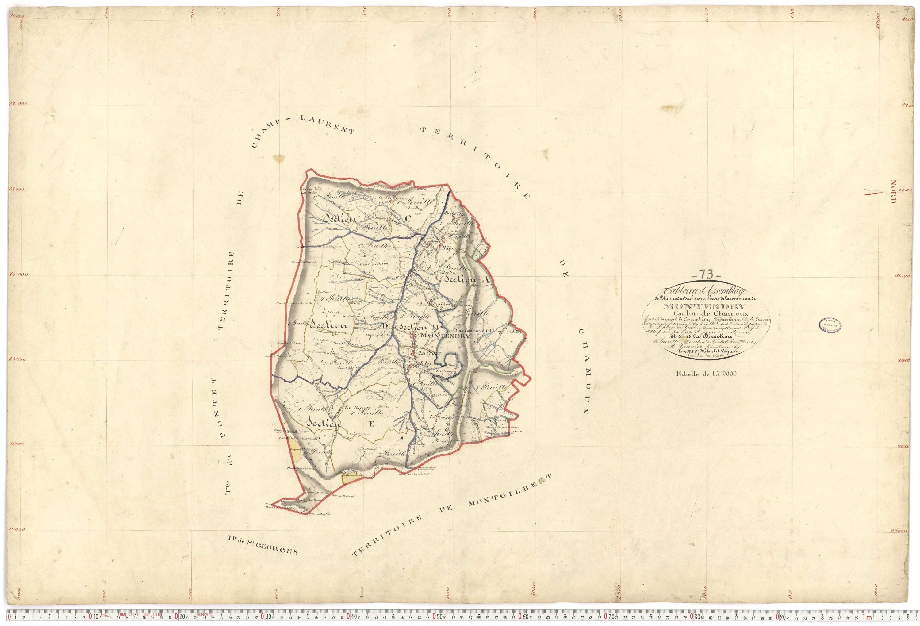 Montendry - Plans cadastraux du premier cadastre français.