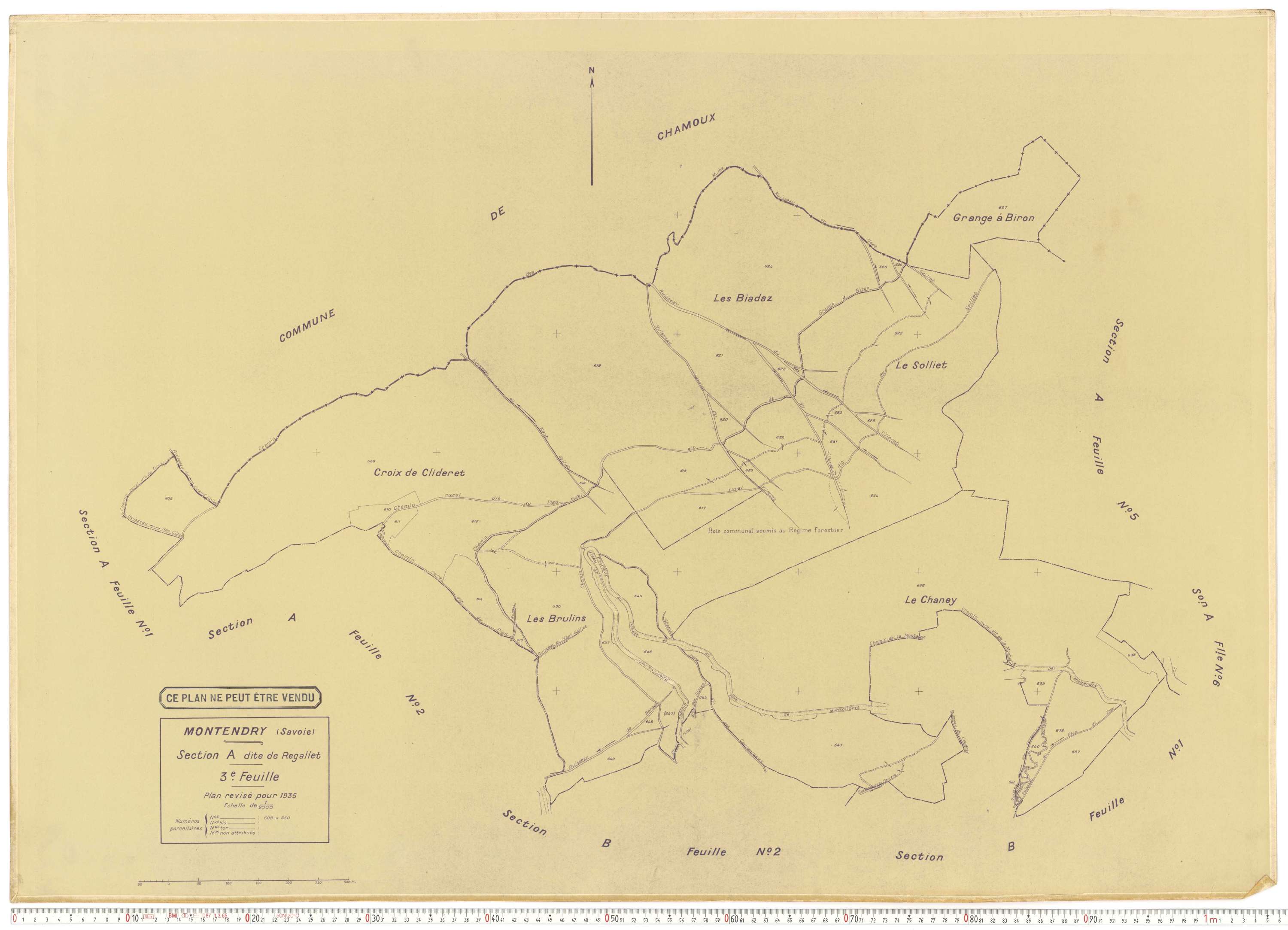 Montendry - Plans cadastraux du cadastre rénové en 1935 et mis à jour en 1988.