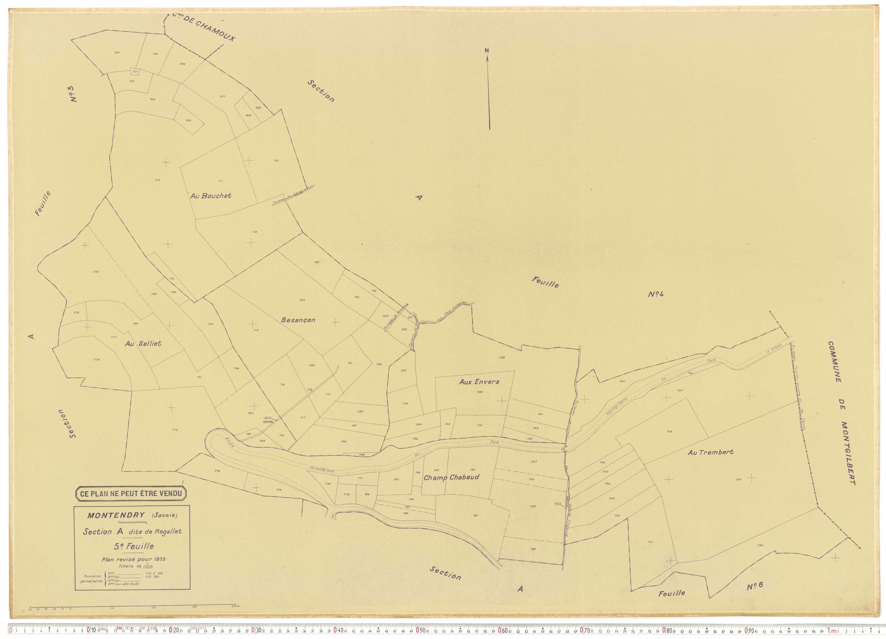 Montendry - Plans cadastraux du cadastre rénové en 1935 et mis à jour en 1988.