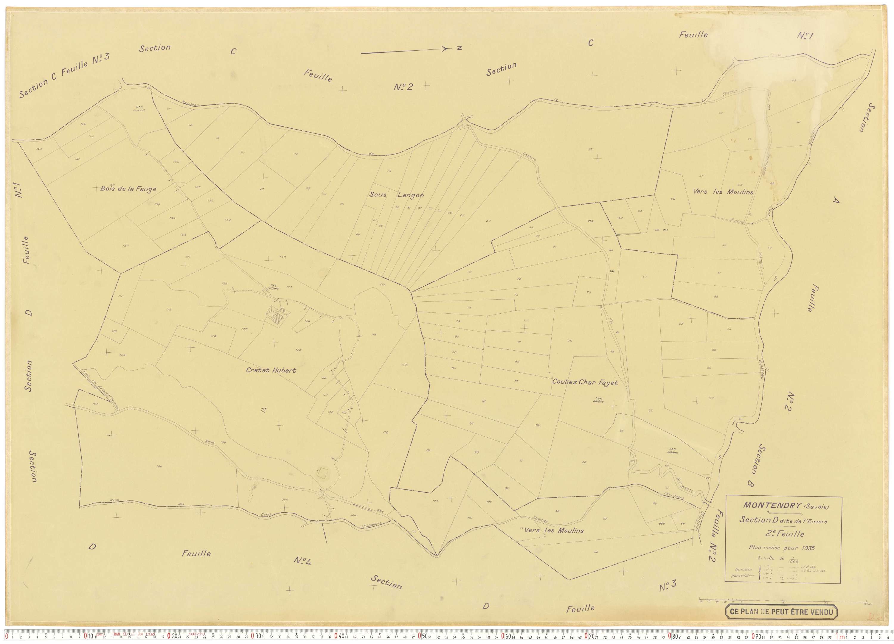 Montendry - Plans cadastraux du cadastre rénové en 1935 et mis à jour en 1988.