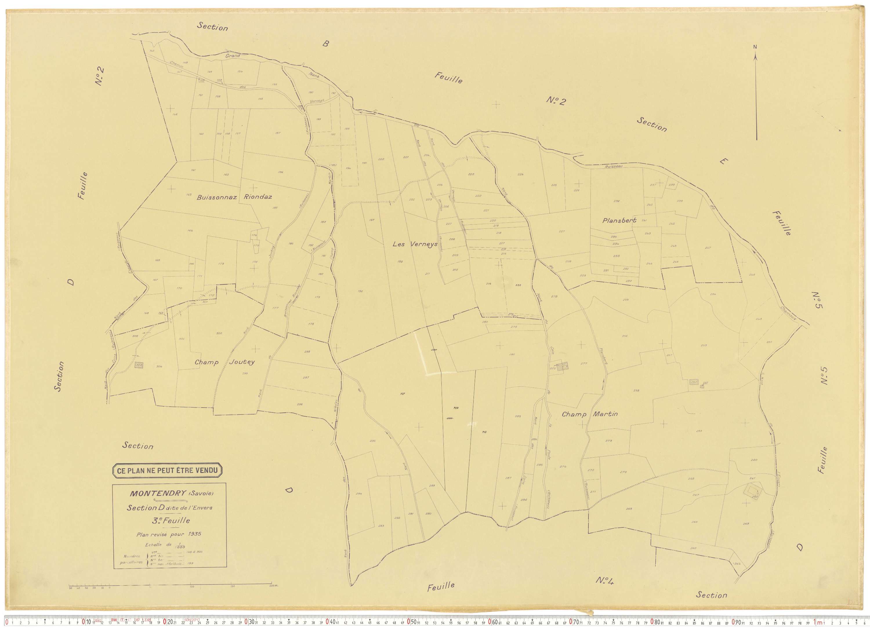 Montendry - Plans cadastraux du cadastre rénové en 1935 et mis à jour en 1988.