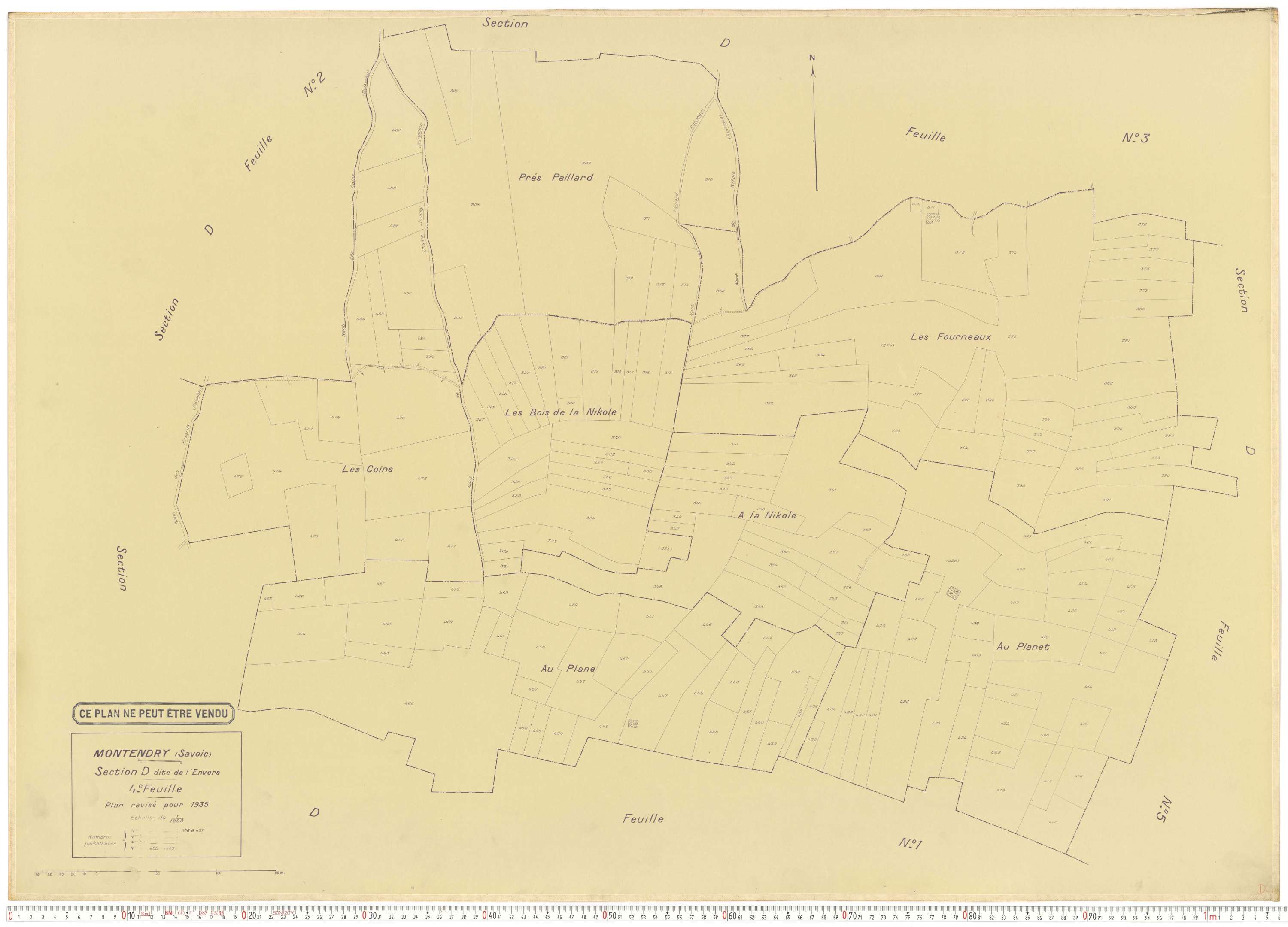 Montendry - Plans cadastraux du cadastre rénové en 1935 et mis à jour en 1988.