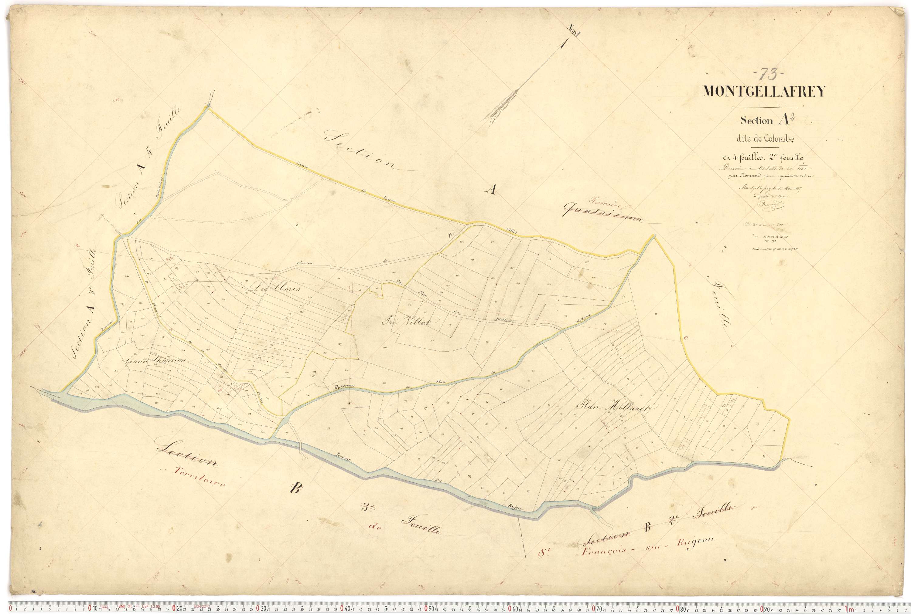 Montgellafrey - Plans cadastraux du premier cadastre français.