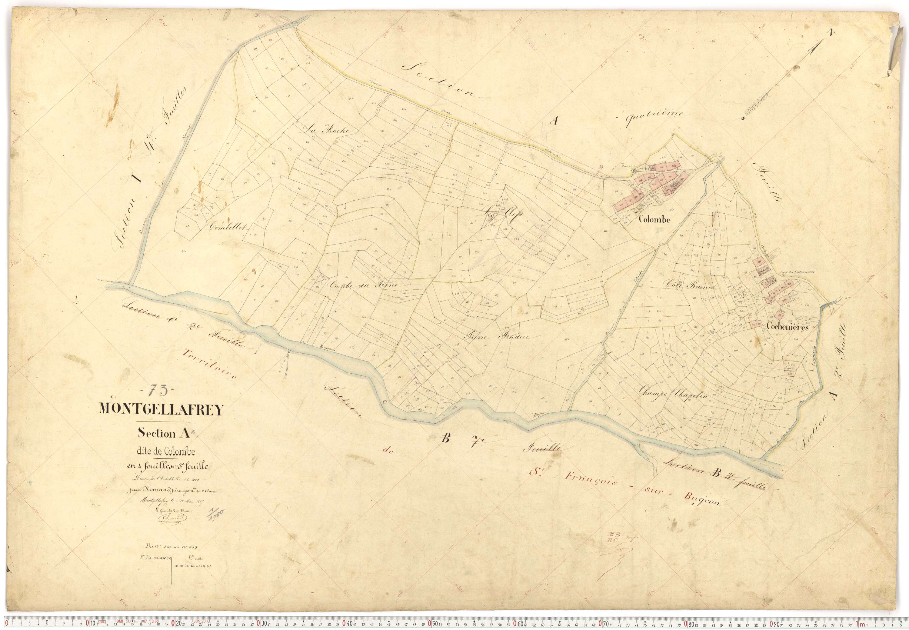 Montgellafrey - Plans cadastraux du premier cadastre français.