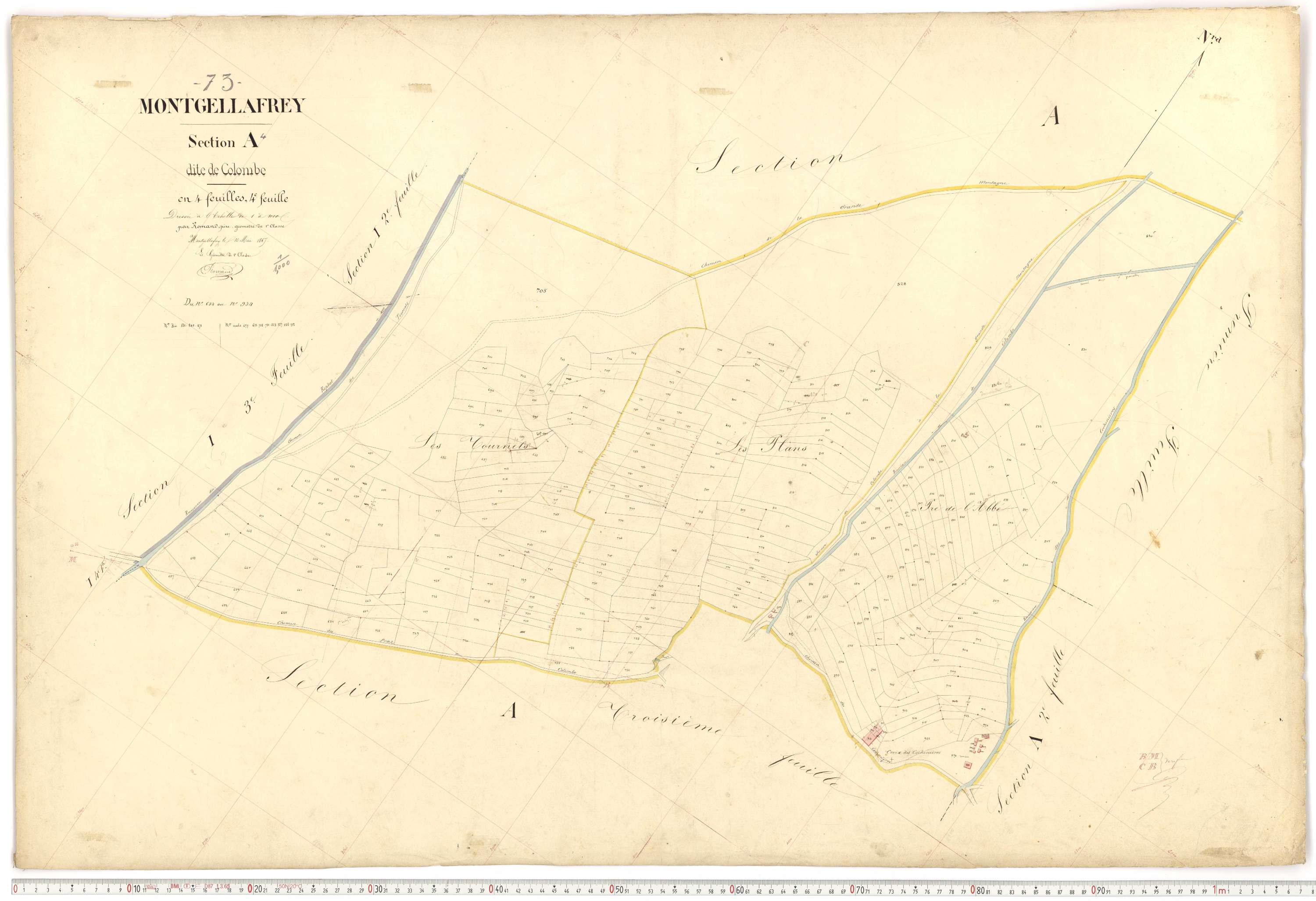 Montgellafrey - Plans cadastraux du premier cadastre français.