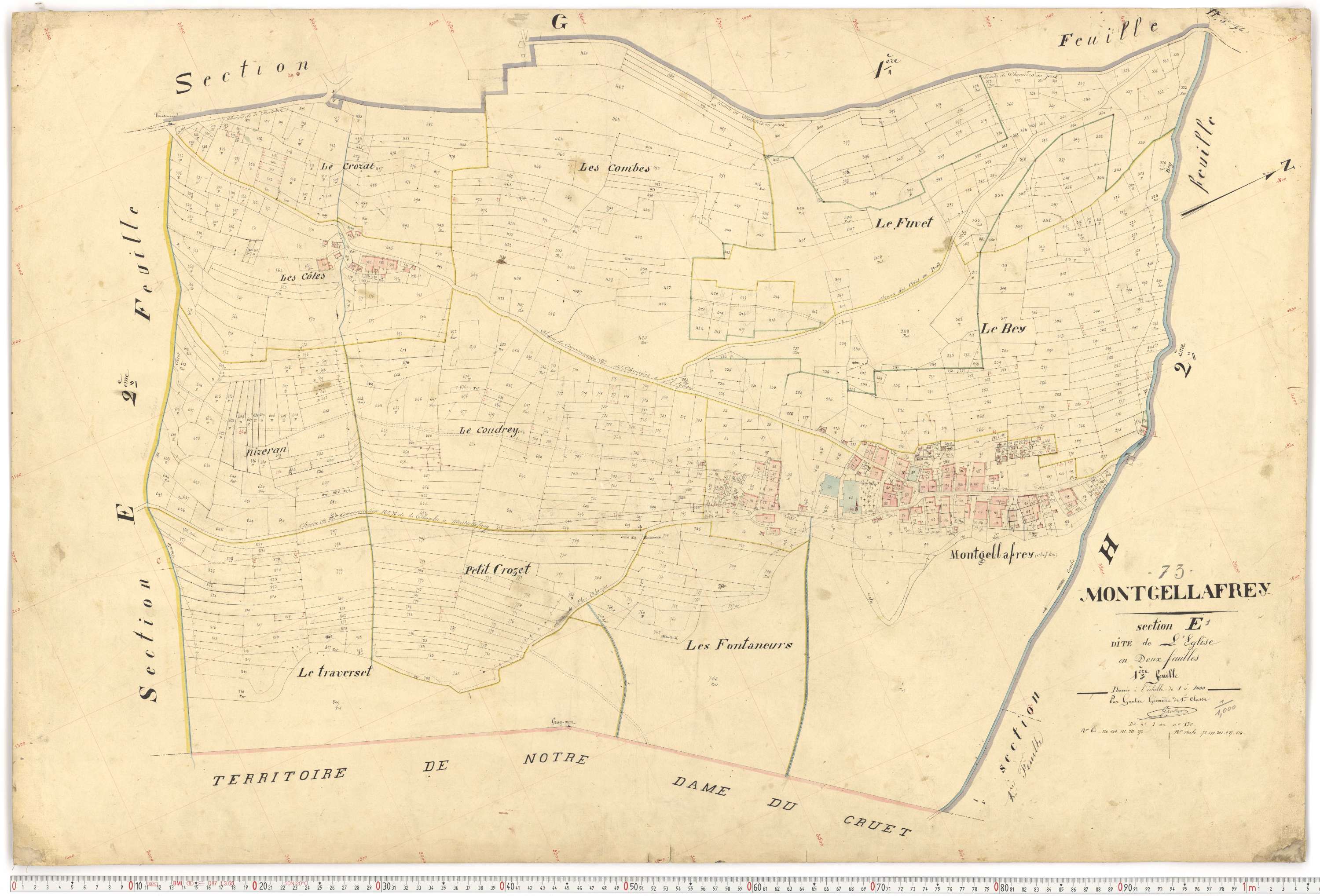 Montgellafrey - Plans cadastraux du premier cadastre français.