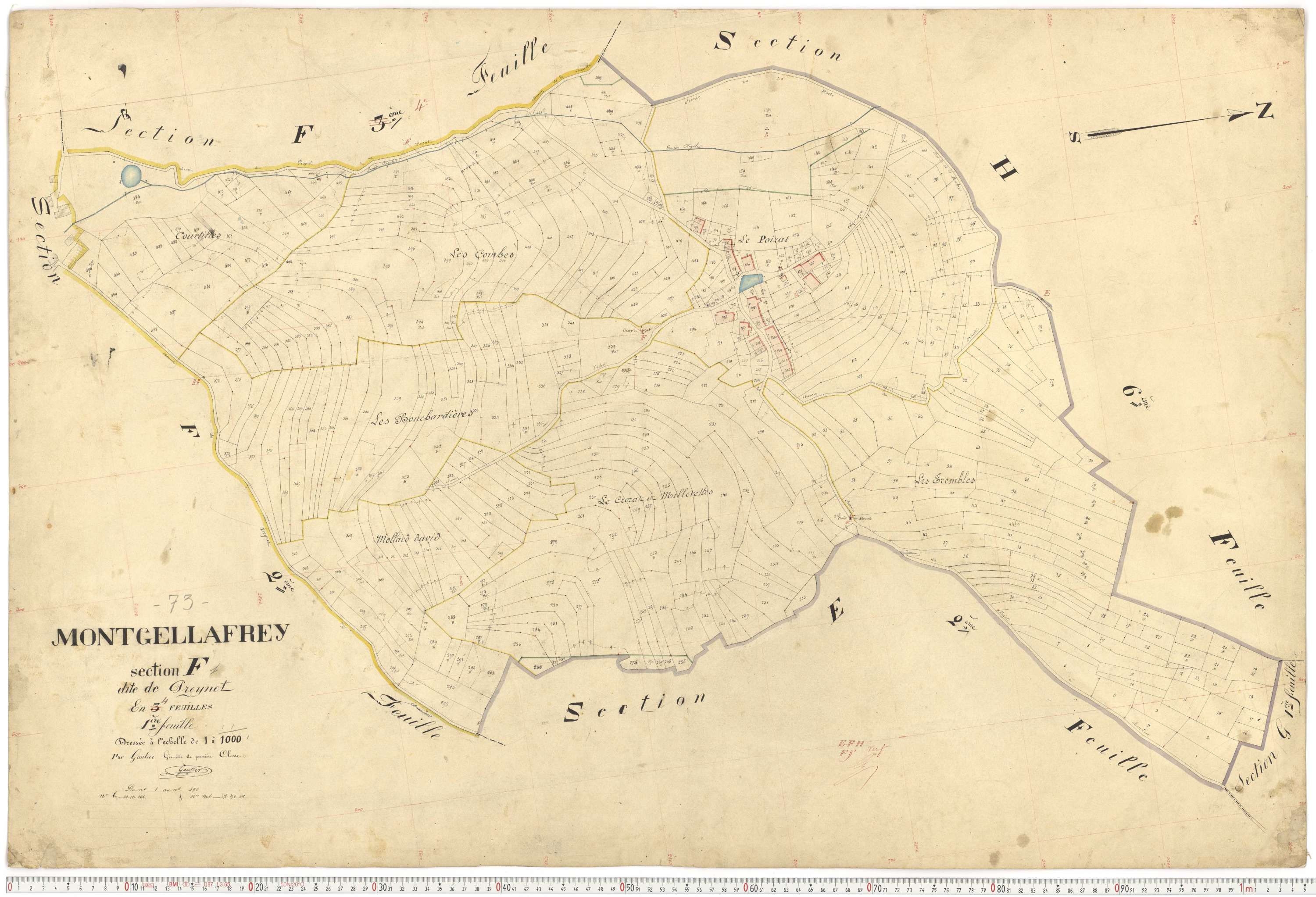 Montgellafrey - Plans cadastraux du premier cadastre français.