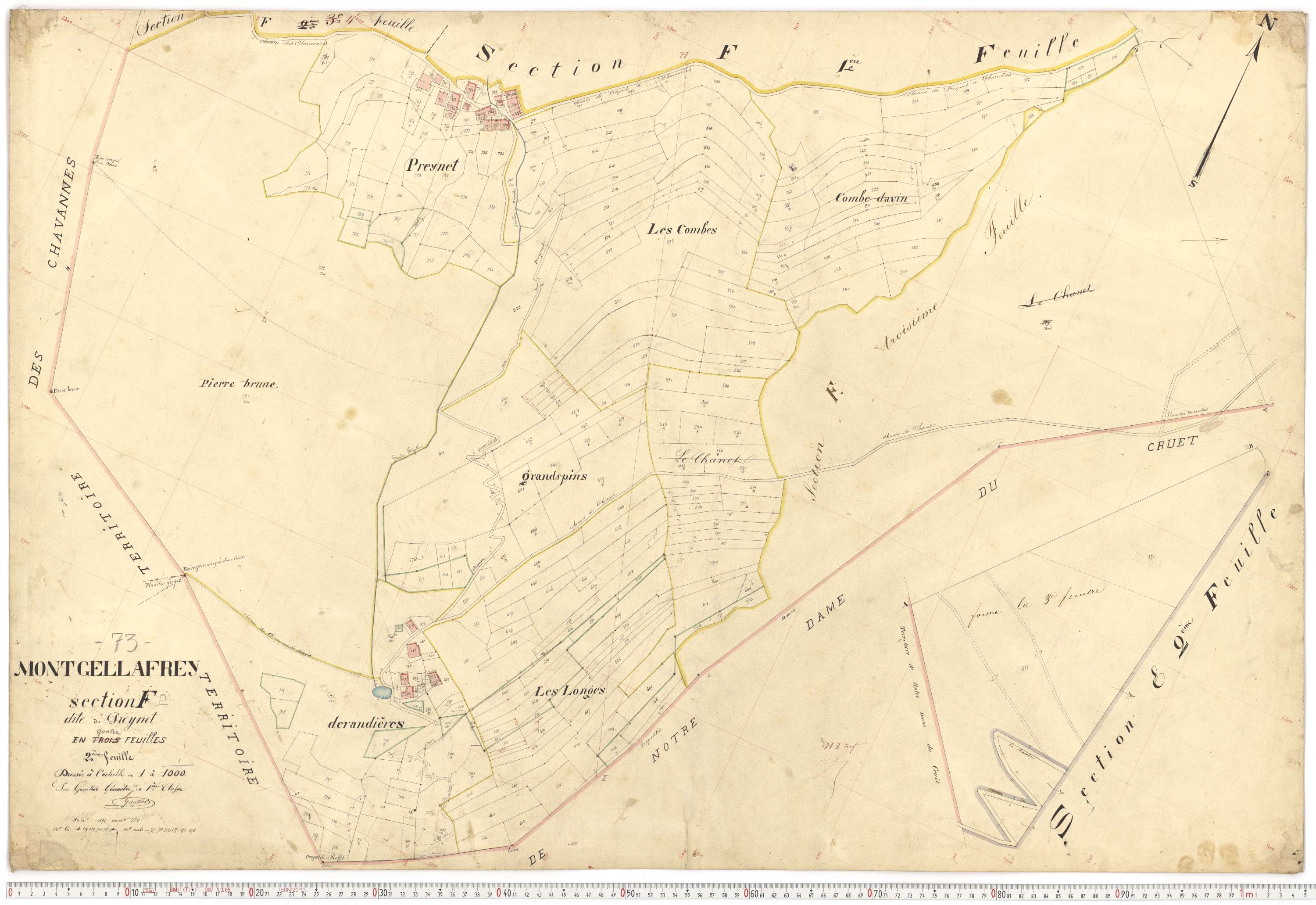 Montgellafrey - Plans cadastraux du premier cadastre français.