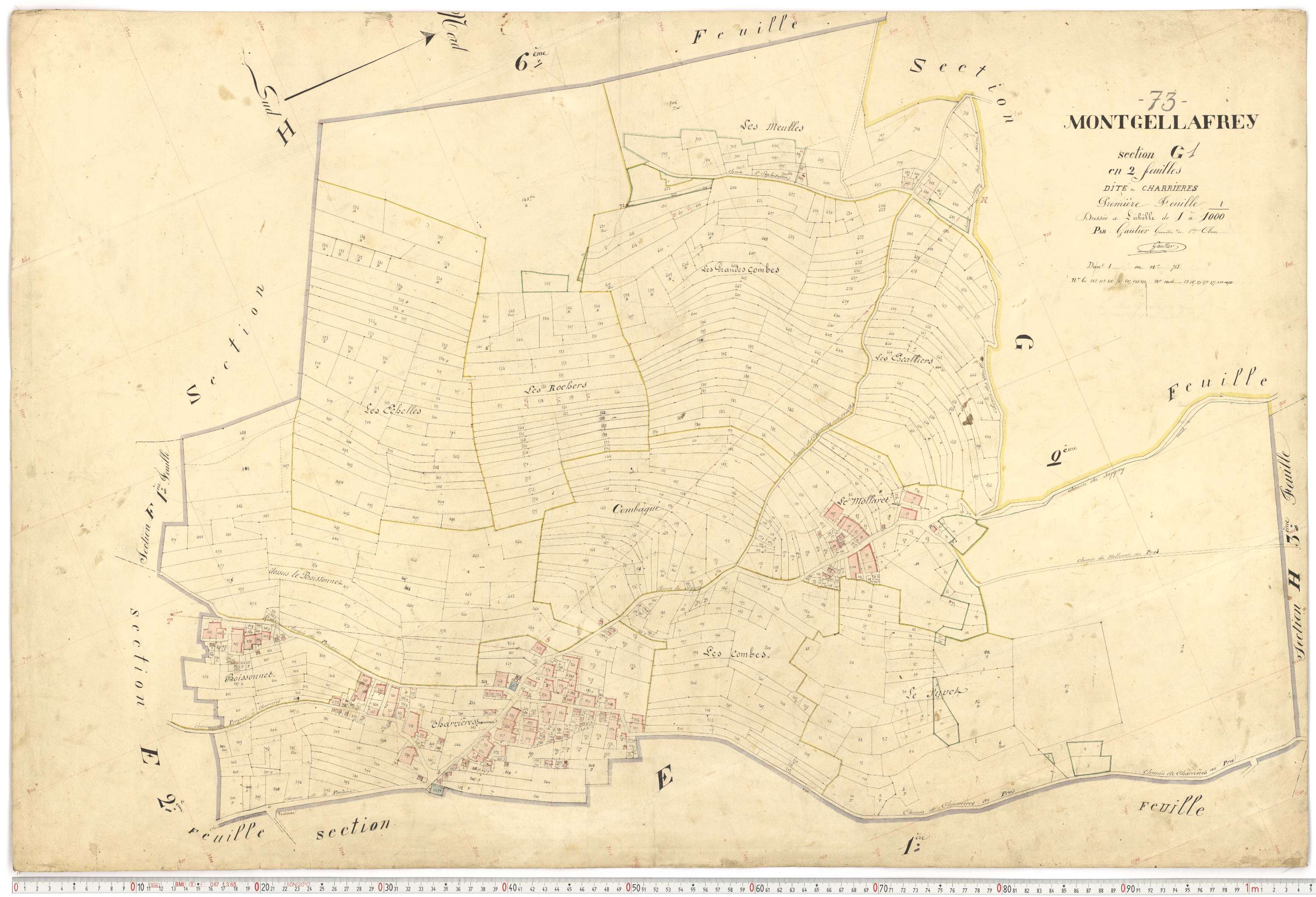 Montgellafrey - Plans cadastraux du premier cadastre français.