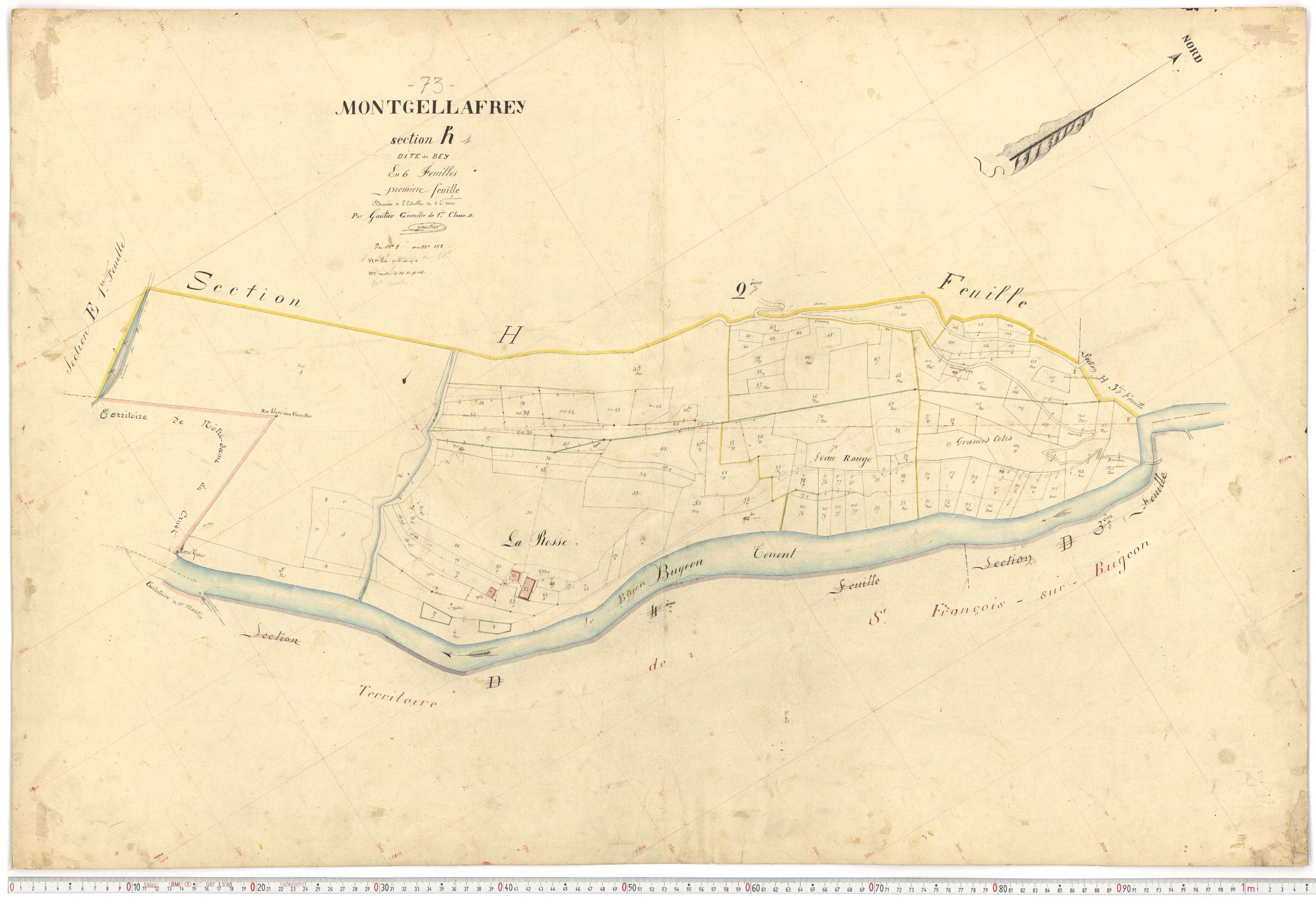 Montgellafrey - Plans cadastraux du premier cadastre français.