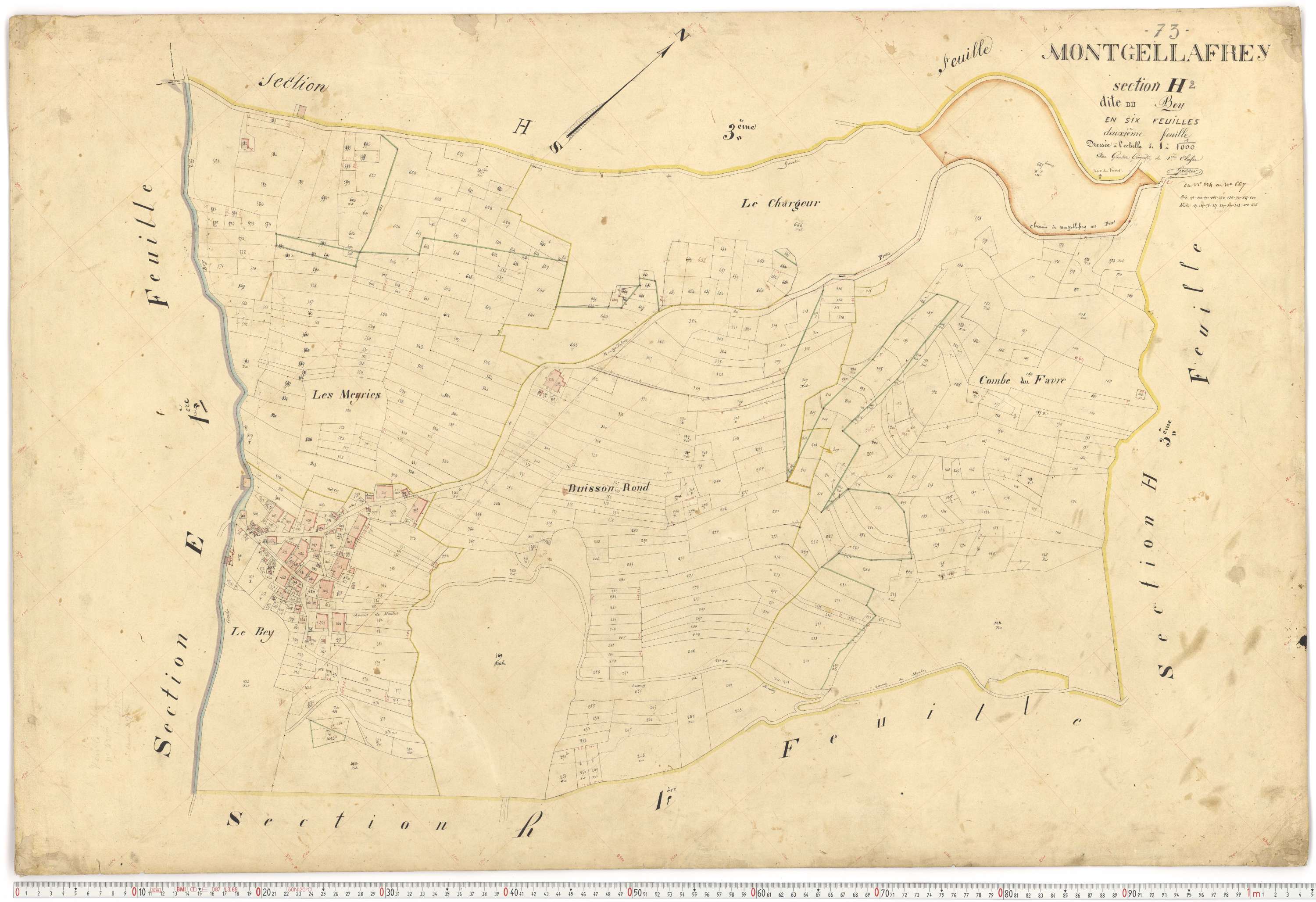 Montgellafrey - Plans cadastraux du premier cadastre français.