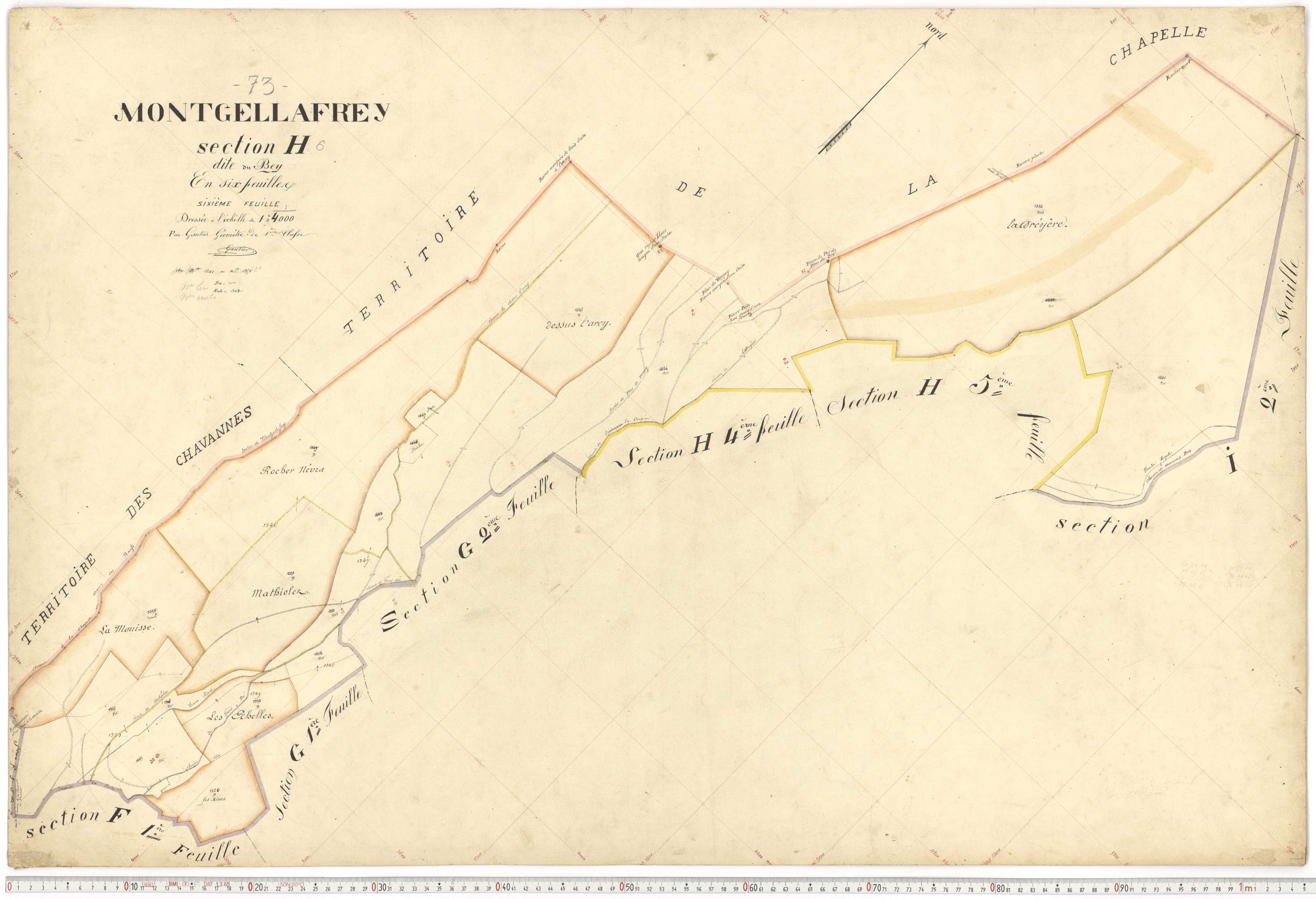 Montgellafrey - Plans cadastraux du premier cadastre français.