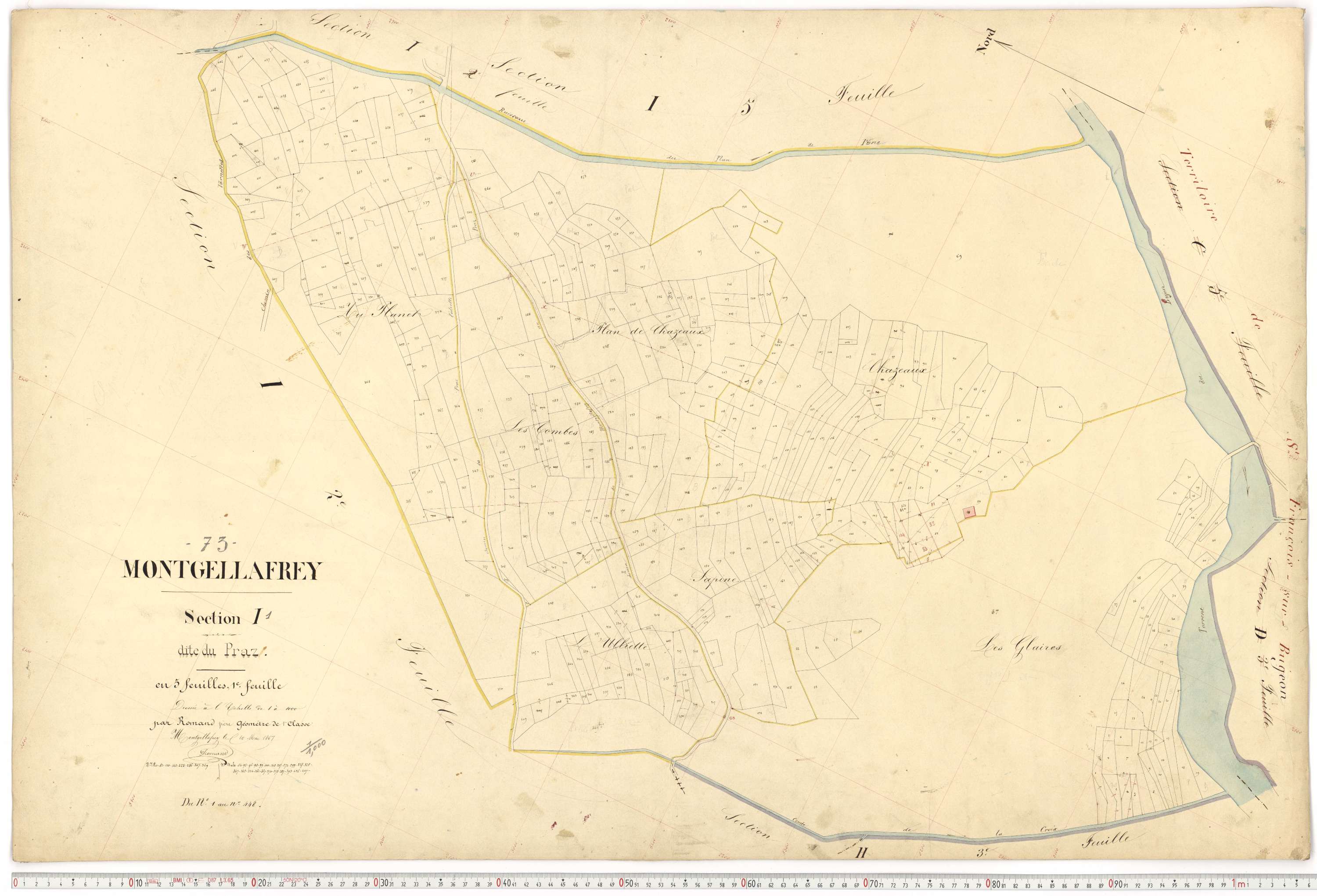 Montgellafrey - Plans cadastraux du premier cadastre français.