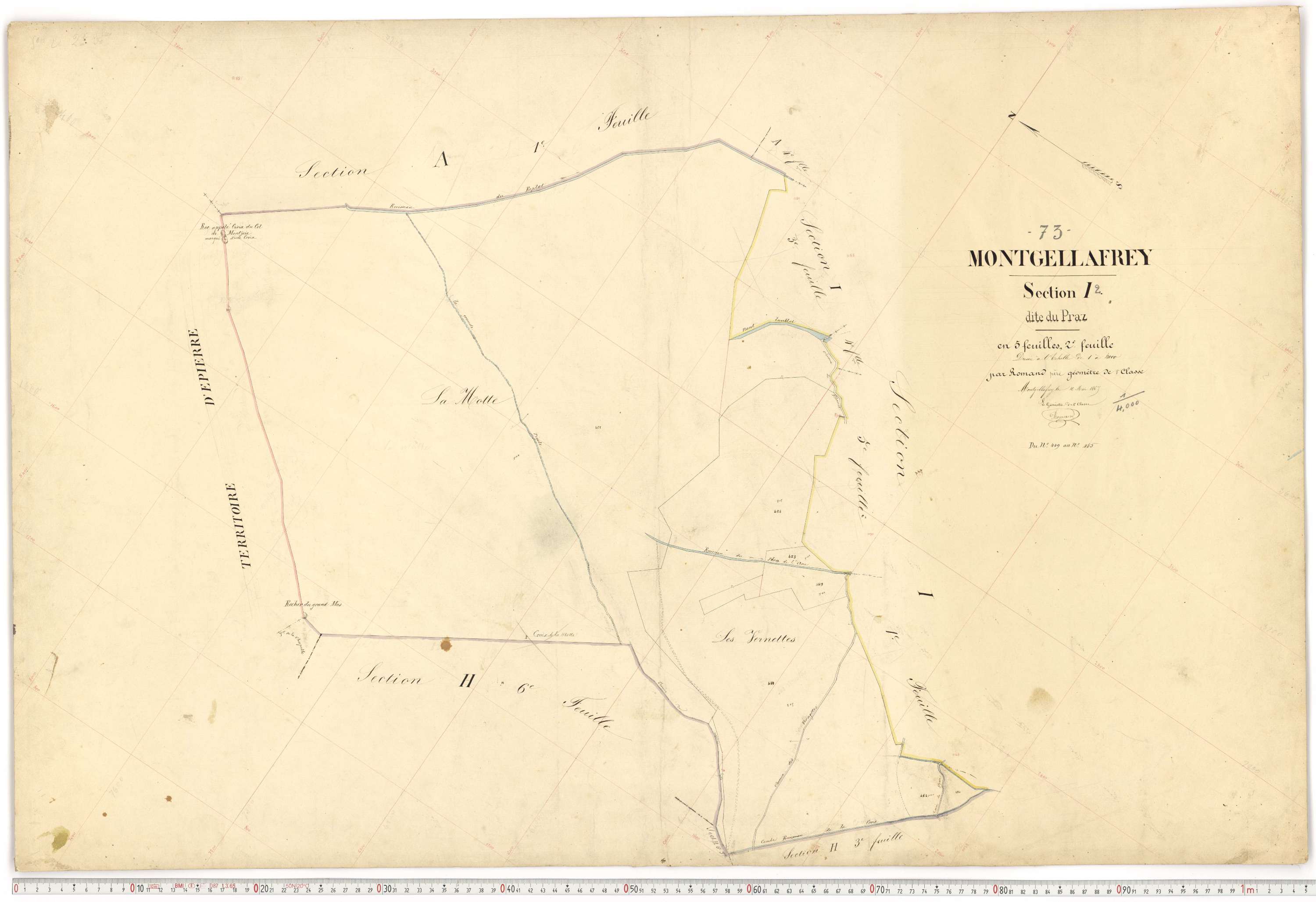 Montgellafrey - Plans cadastraux du premier cadastre français.