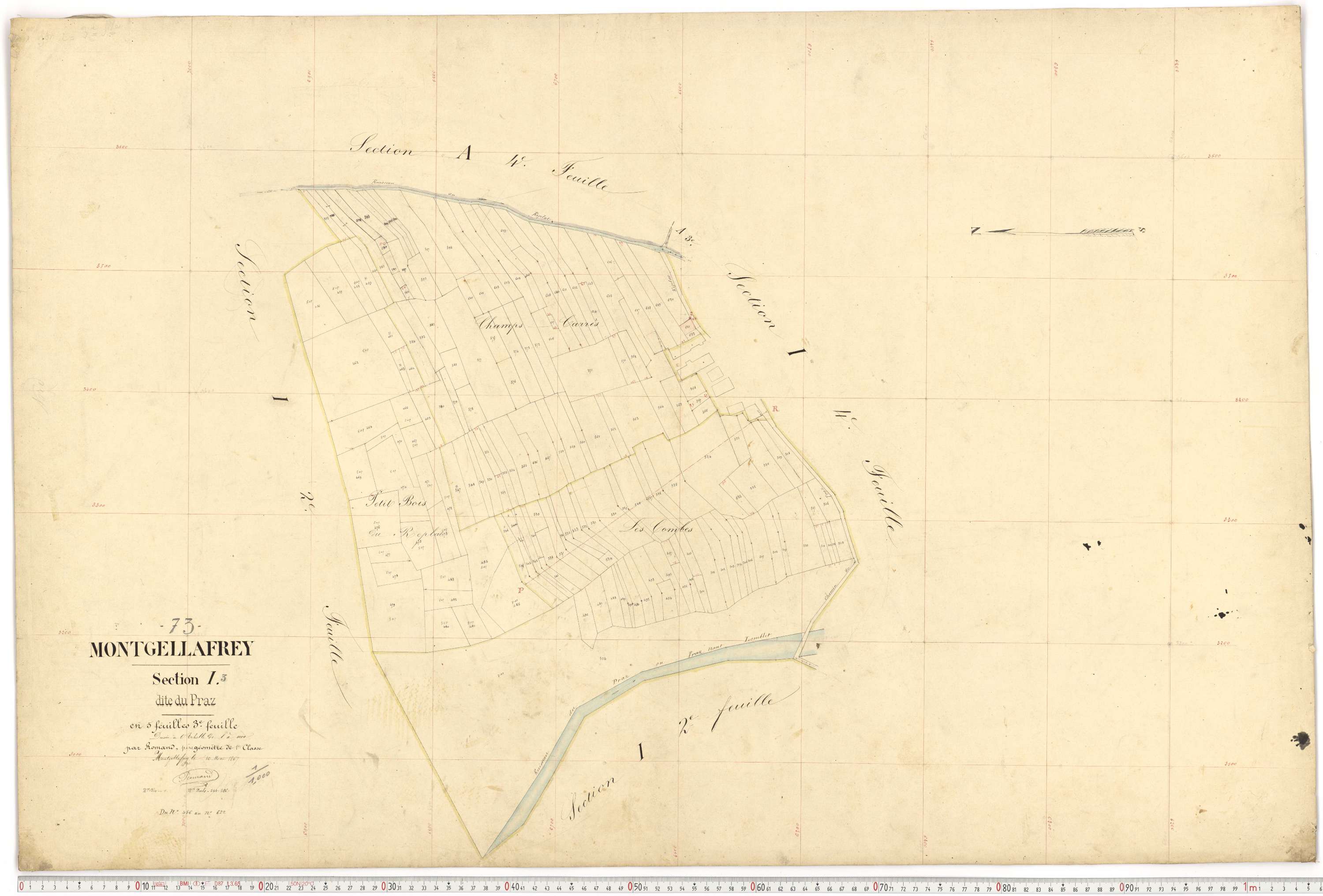 Montgellafrey - Plans cadastraux du premier cadastre français.