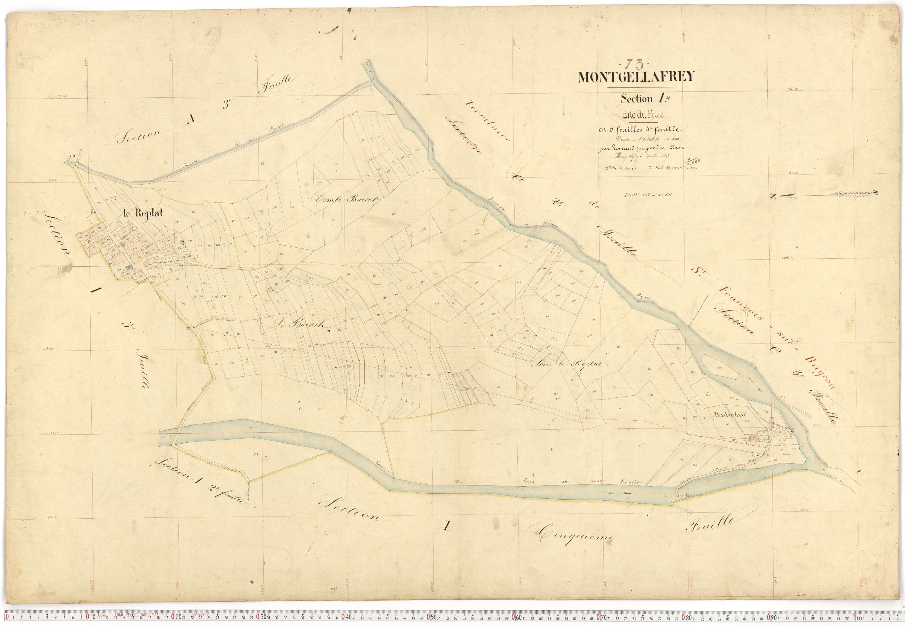 Montgellafrey - Plans cadastraux du premier cadastre français.