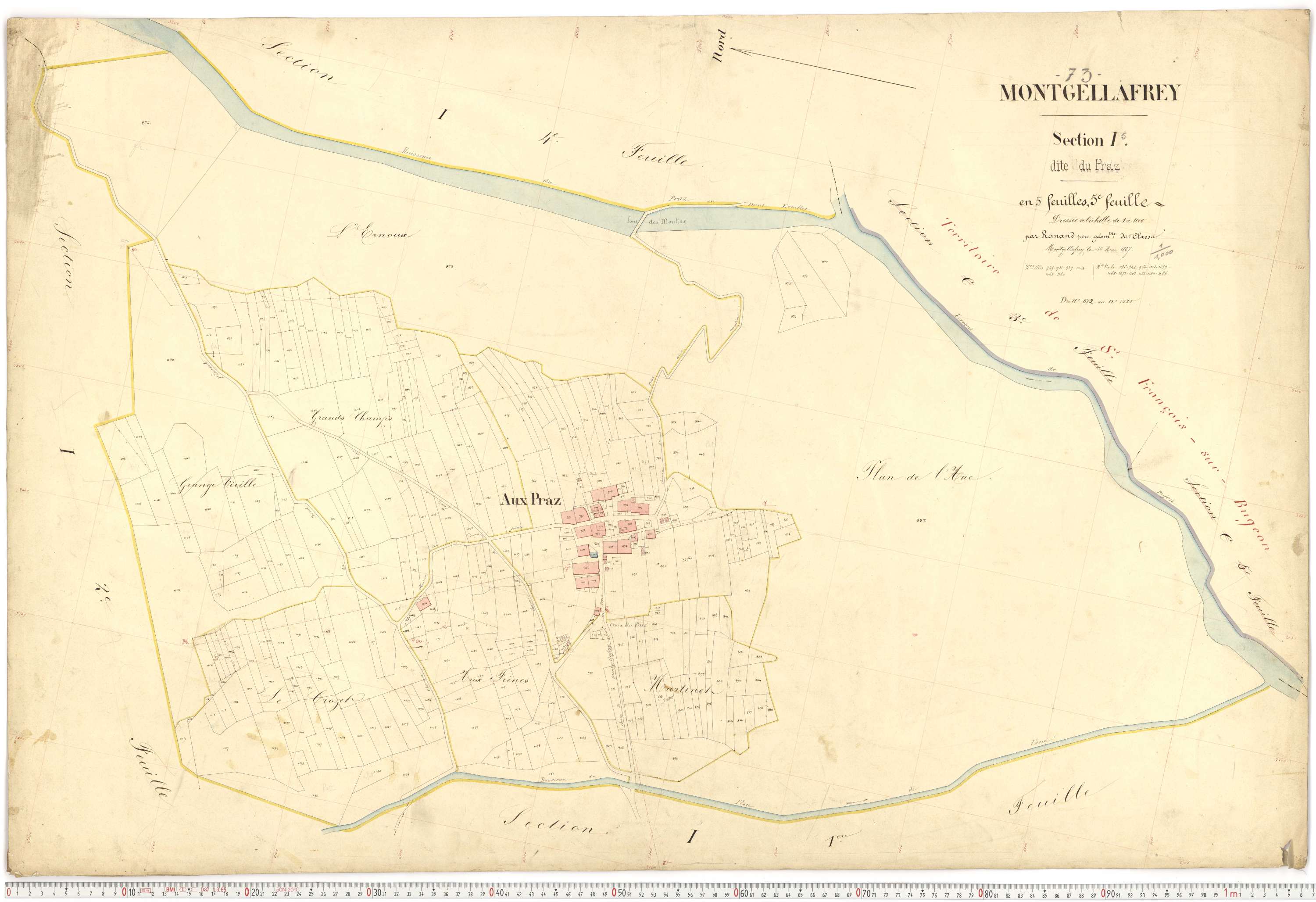 Montgellafrey - Plans cadastraux du premier cadastre français.