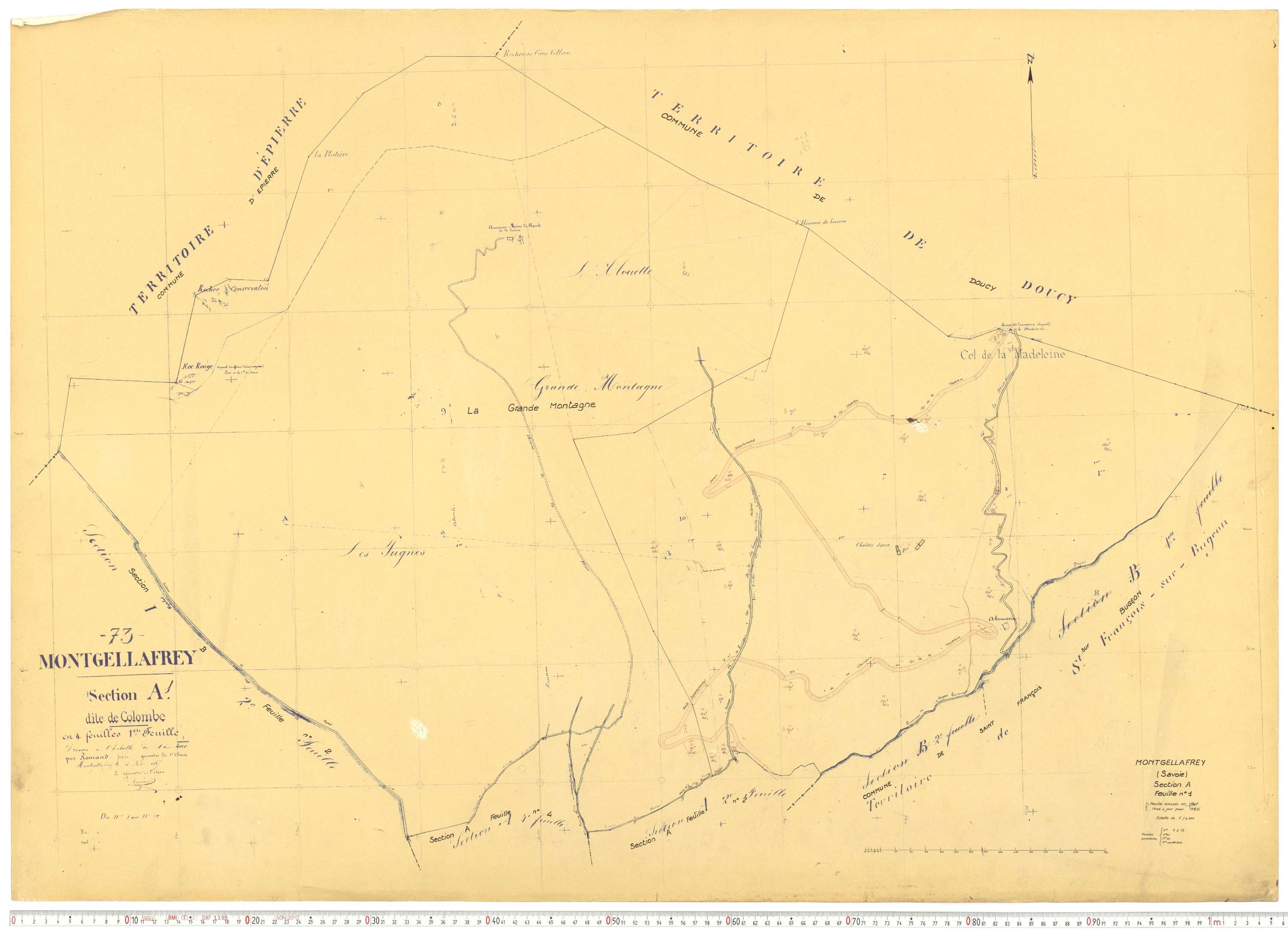 Montgellafrey - Plans cadastraux du cadastre rénové.