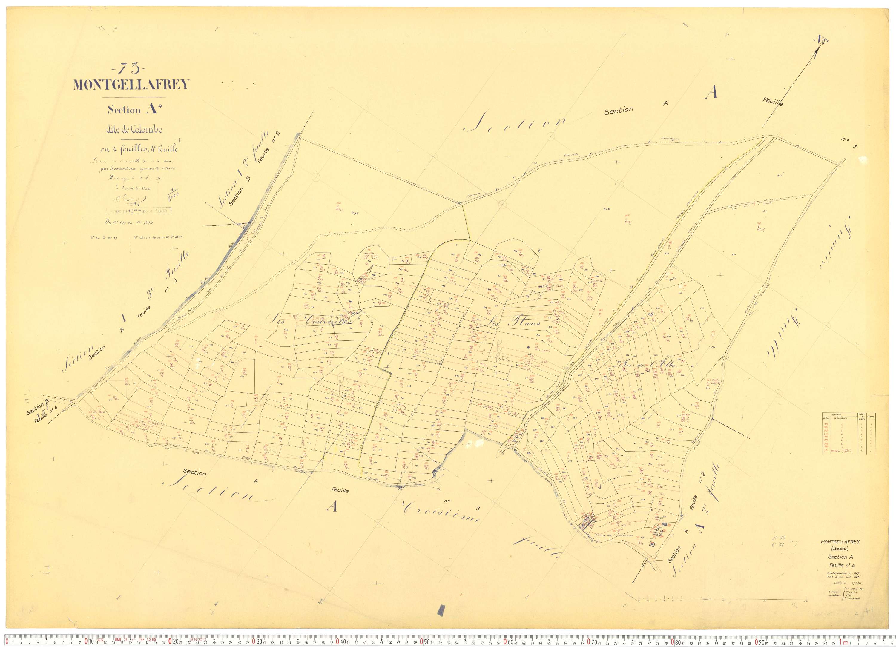Montgellafrey - Plans cadastraux du cadastre rénové.