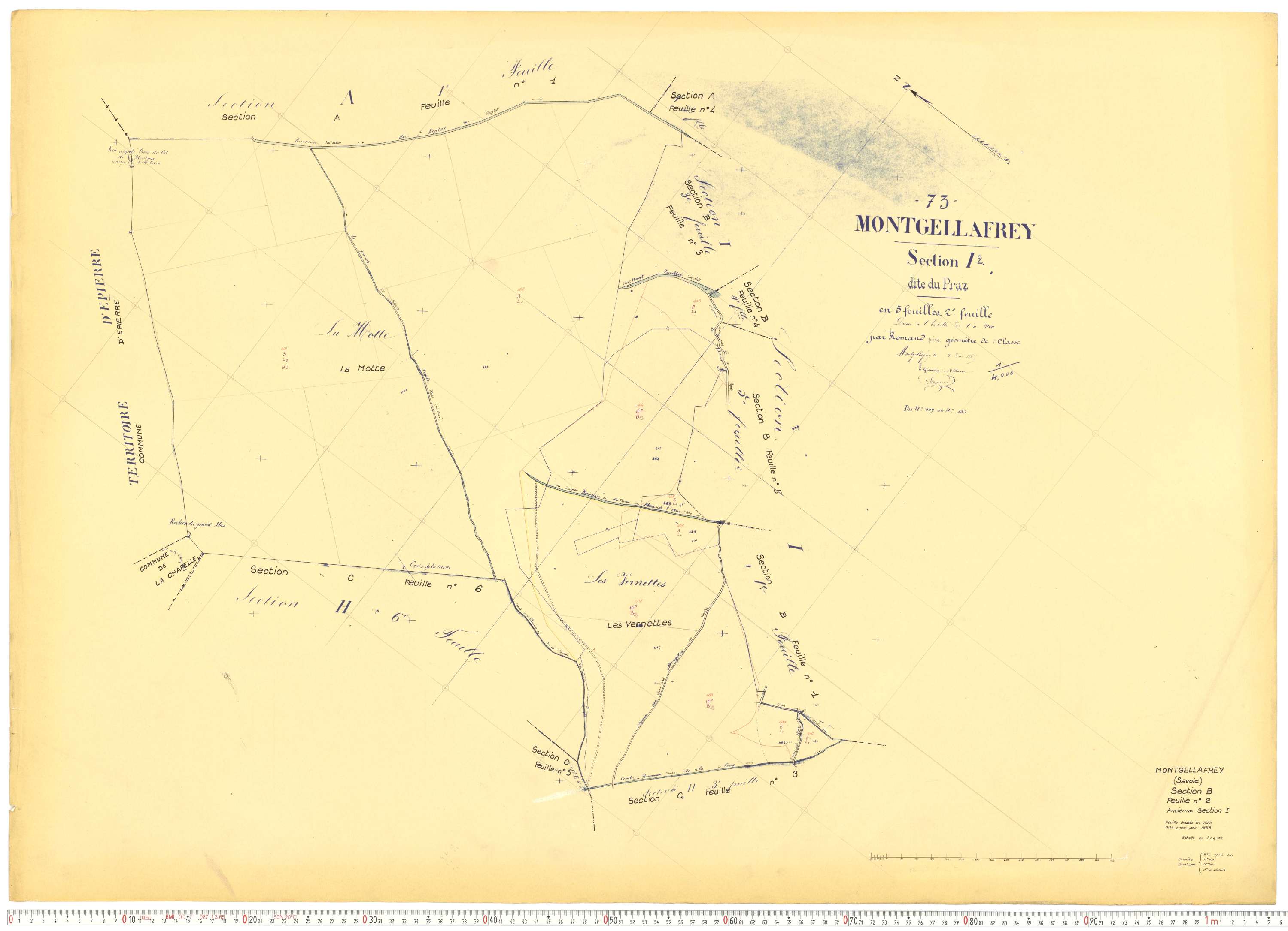 Montgellafrey - Plans cadastraux du cadastre rénové.