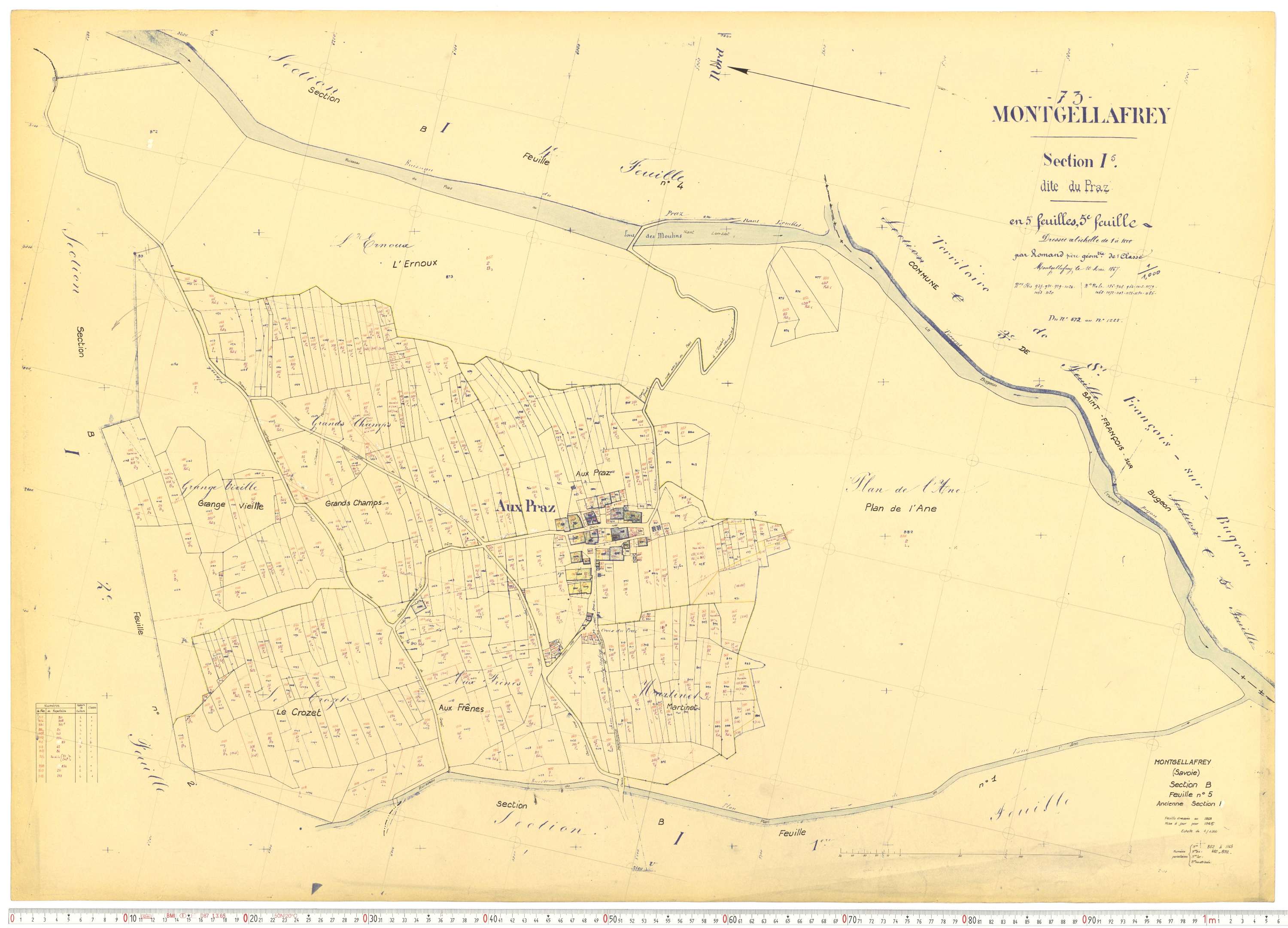 Montgellafrey - Plans cadastraux du cadastre rénové.