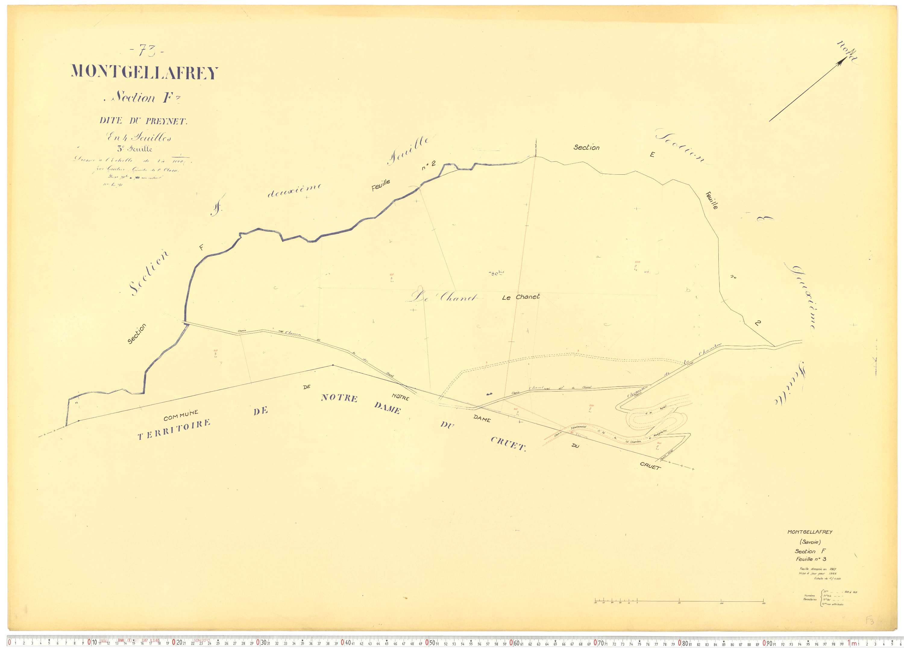 Montgellafrey - Plans cadastraux du cadastre rénové.