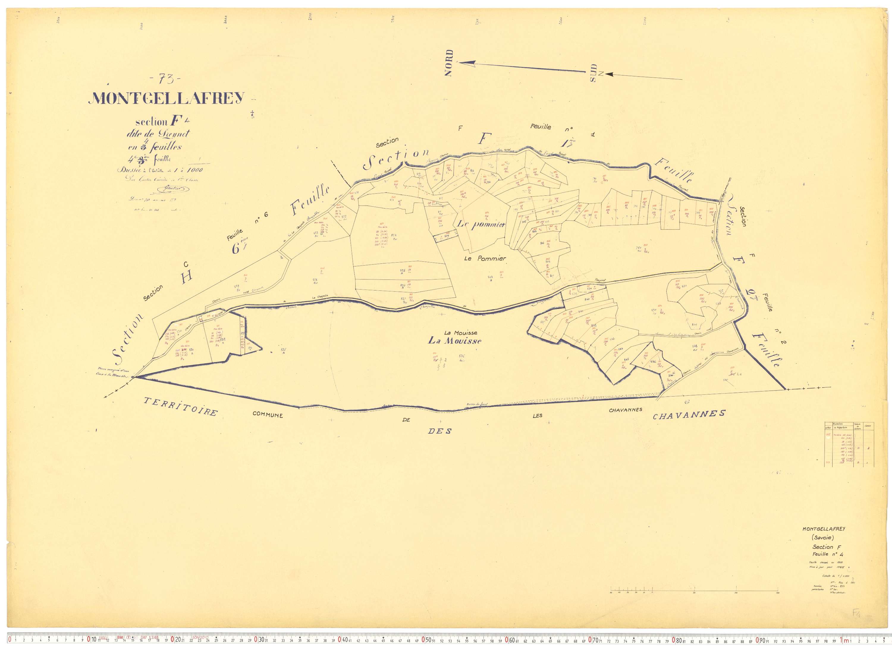 Montgellafrey - Plans cadastraux du cadastre rénové.