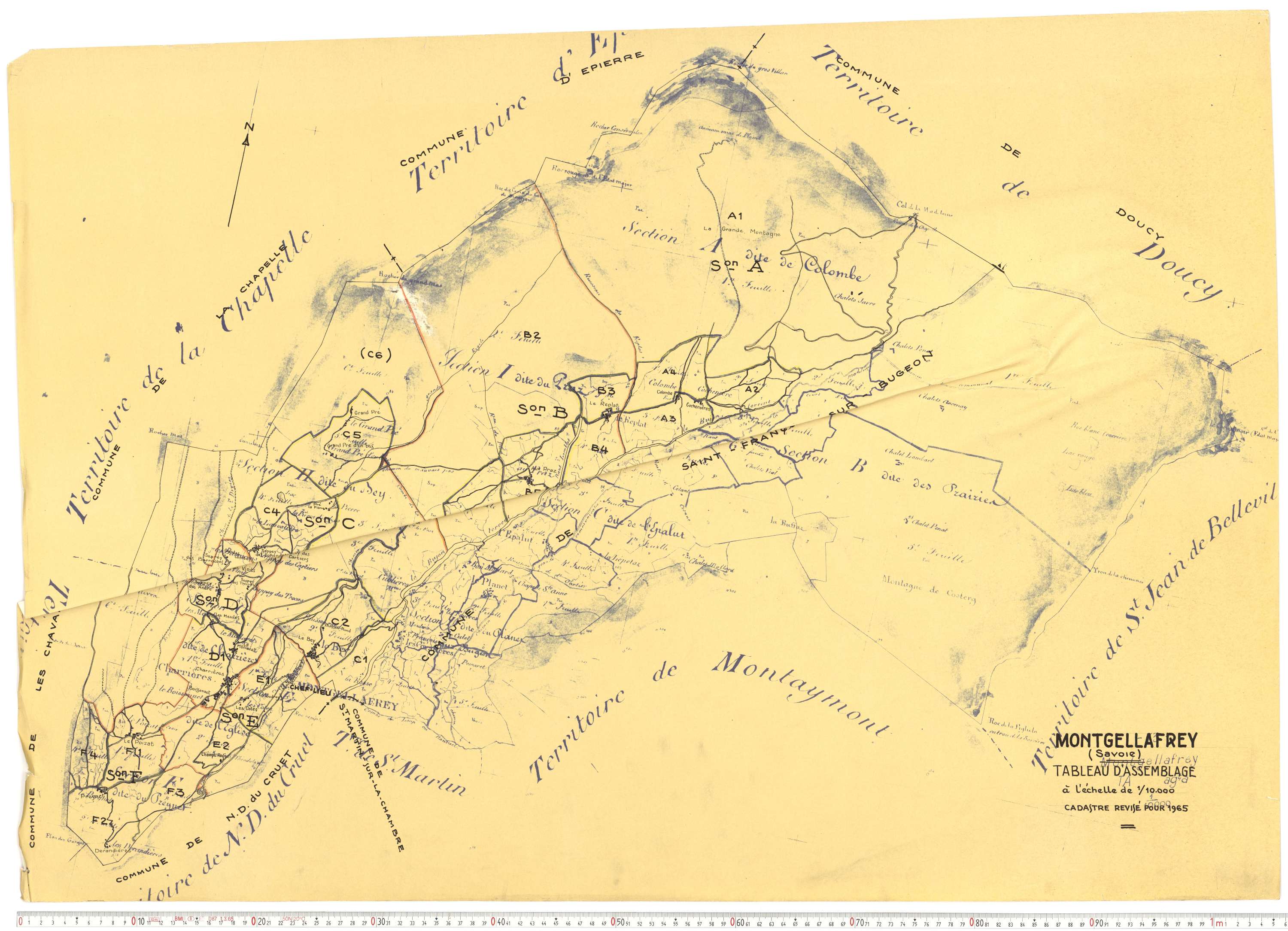 Montgellafrey - Plans cadastraux du cadastre rénové.