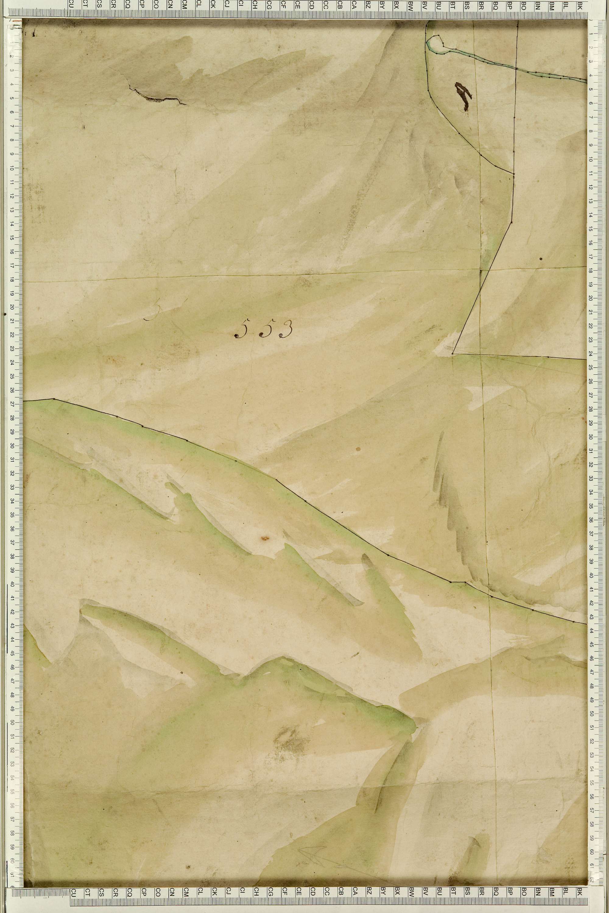Montgellafrey - Copie de la mappe originale (plan cadastral) de la commune de Montgelafrey, dans lequel sont figurées et numérotées les 6451 parcelles qui composent le territoire de la commune. - Signé Cocelli, directeur de la péréquation générale. (La ma