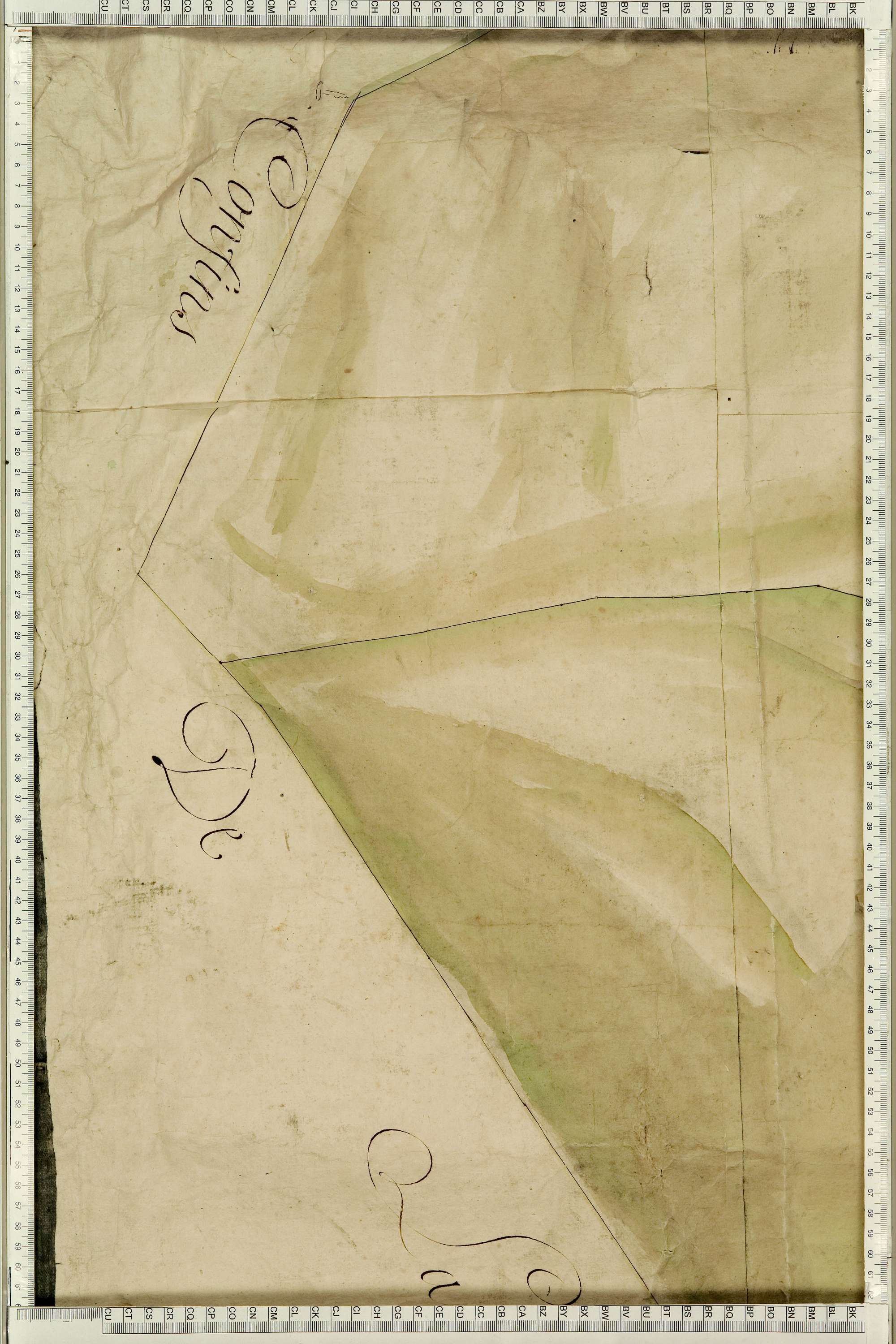 Montgellafrey - Copie de la mappe originale (plan cadastral) de la commune de Montgelafrey, dans lequel sont figurées et numérotées les 6451 parcelles qui composent le territoire de la commune. - Signé Cocelli, directeur de la péréquation générale. (La ma