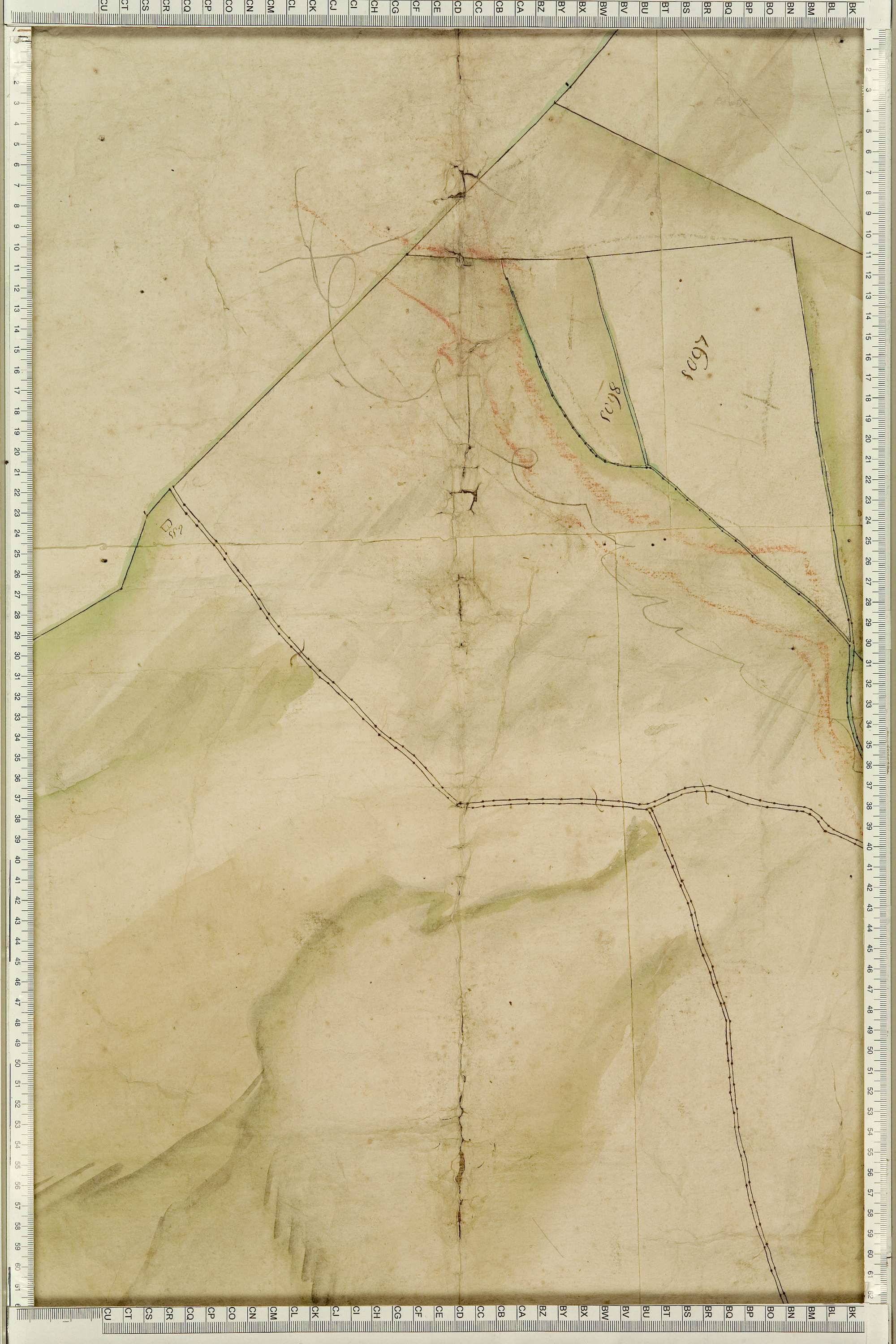 Montgellafrey - Copie de la mappe originale (plan cadastral) de la commune de Montgelafrey, dans lequel sont figurées et numérotées les 6451 parcelles qui composent le territoire de la commune. - Signé Cocelli, directeur de la péréquation générale. (La ma