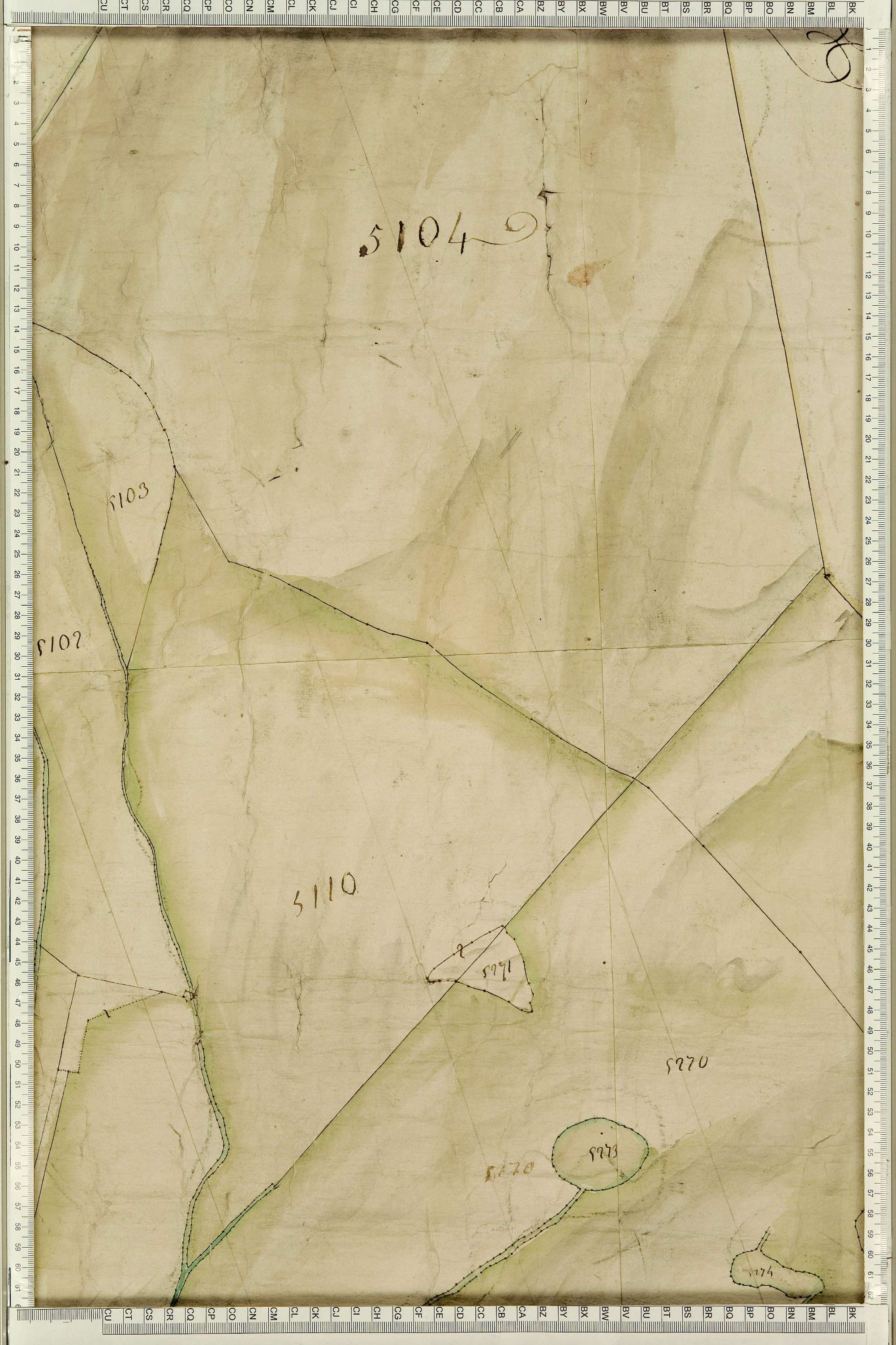 Montgellafrey - Copie de la mappe originale (plan cadastral) de la commune de Montgelafrey, dans lequel sont figurées et numérotées les 6451 parcelles qui composent le territoire de la commune. - Signé Cocelli, directeur de la péréquation générale. (La ma