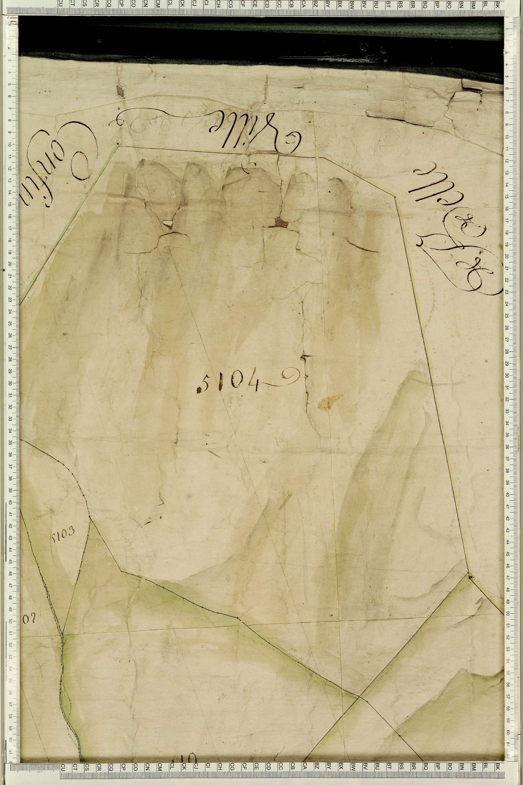 Montgellafrey - Copie de la mappe originale (plan cadastral) de la commune de Montgelafrey, dans lequel sont figurées et numérotées les 6451 parcelles qui composent le territoire de la commune. - Signé Cocelli, directeur de la péréquation générale. (La ma