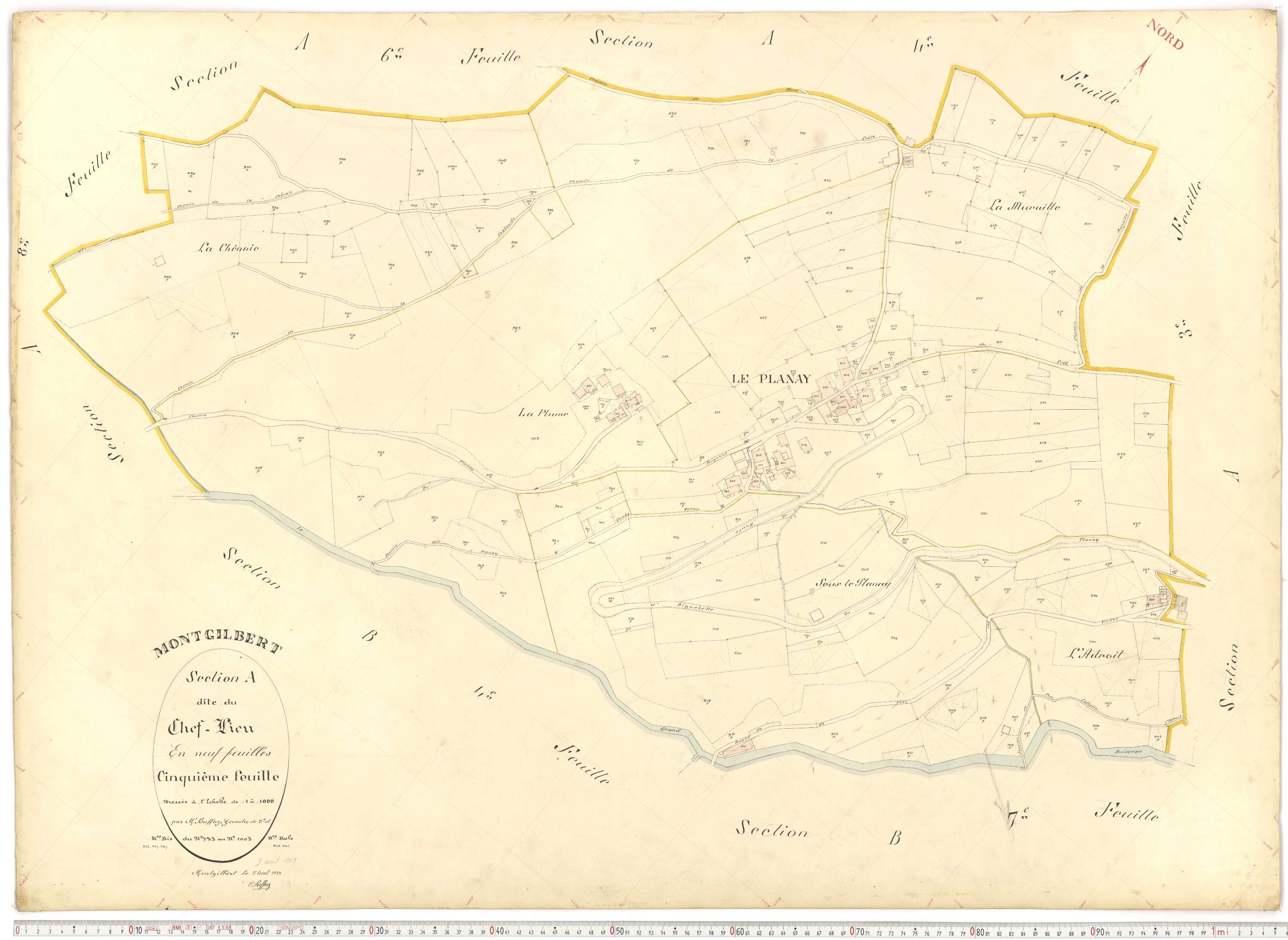 Montgilbert - Plans cadastraux du premier cadastre français.