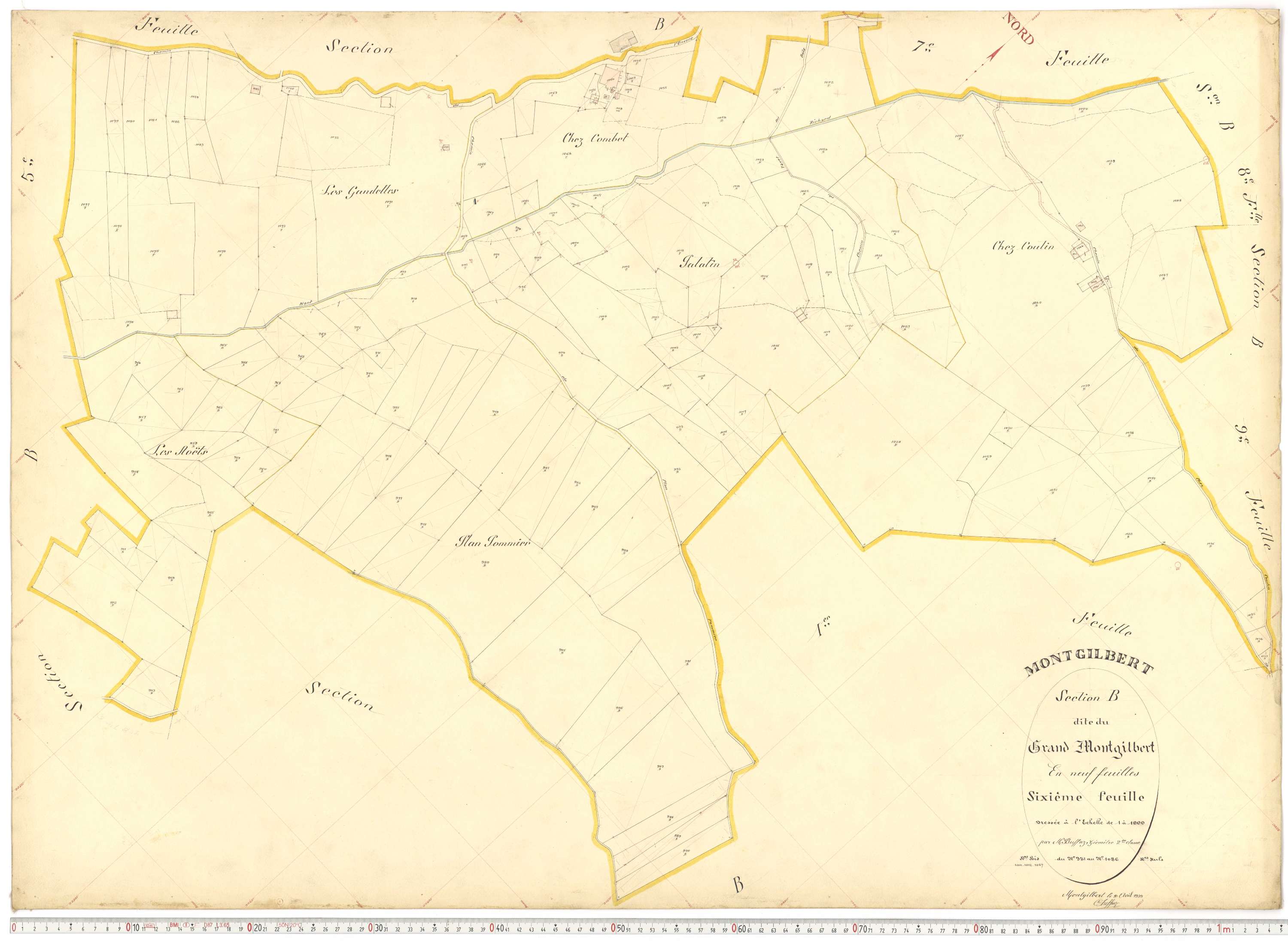 Montgilbert - Plans cadastraux du premier cadastre français.