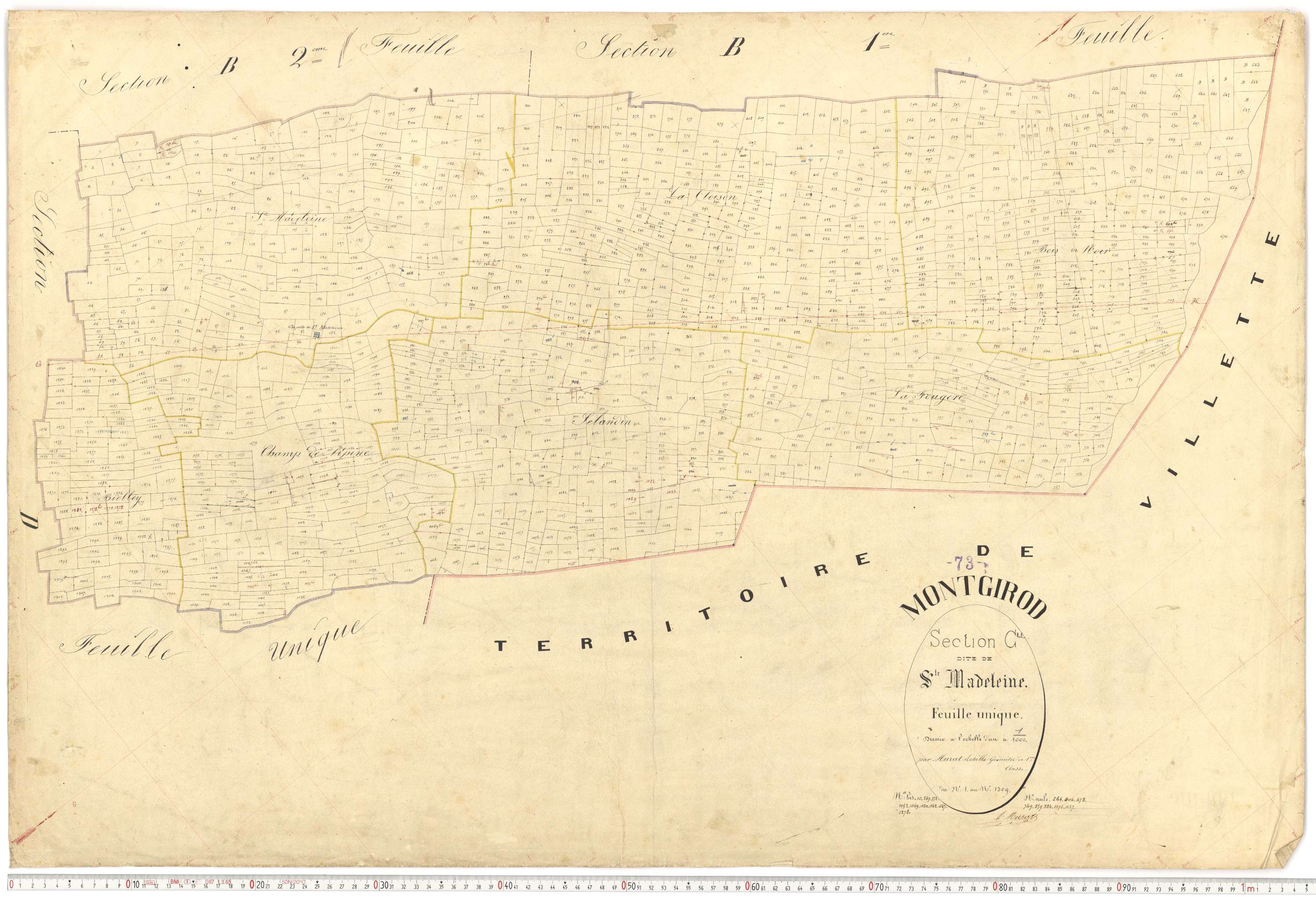 Montgirod - Plans cadastraux du premier cadastre français.